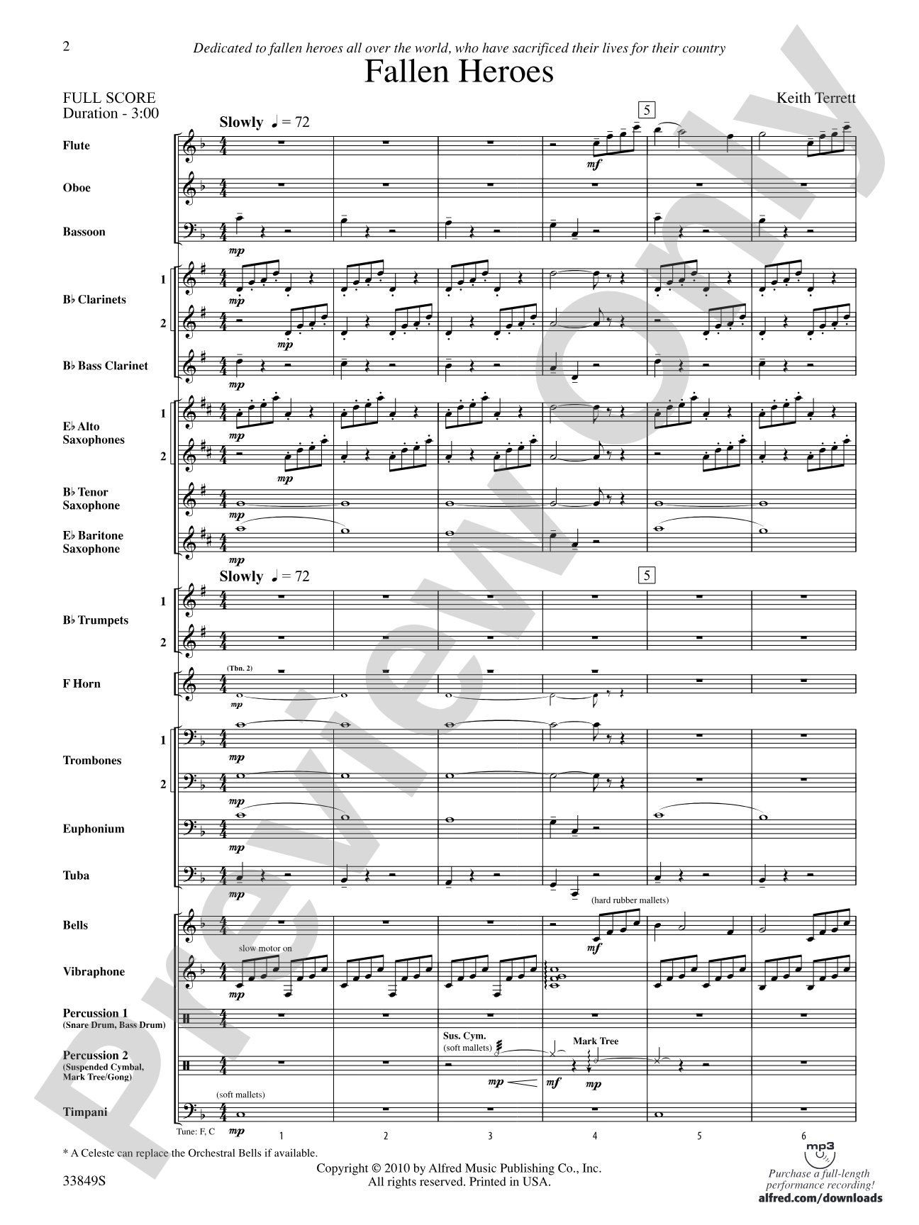 Fallen Heroes: Concert Band Conductor Score & Parts
