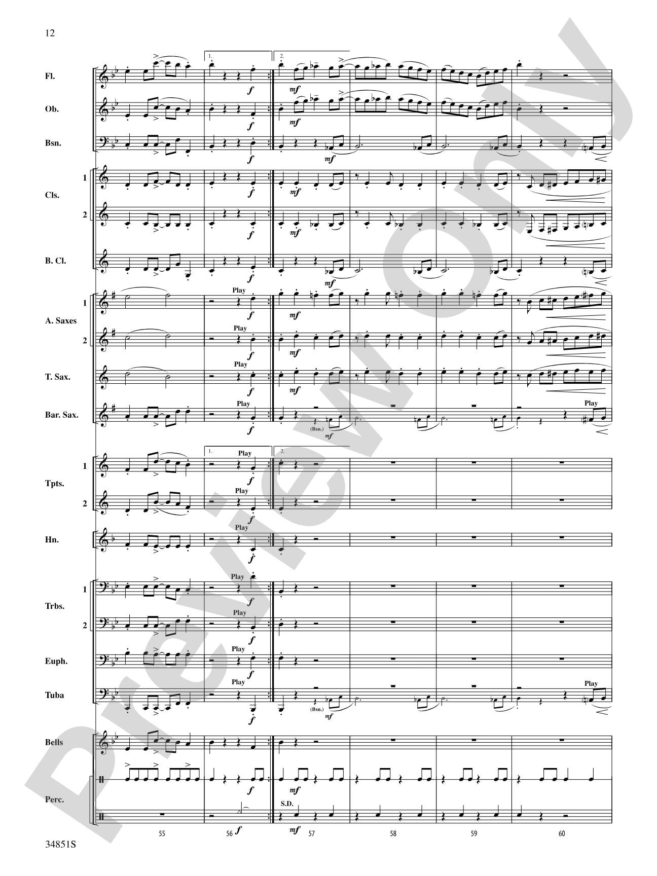 Jamaican Sailaway: Concert Band Conductor Score & Parts