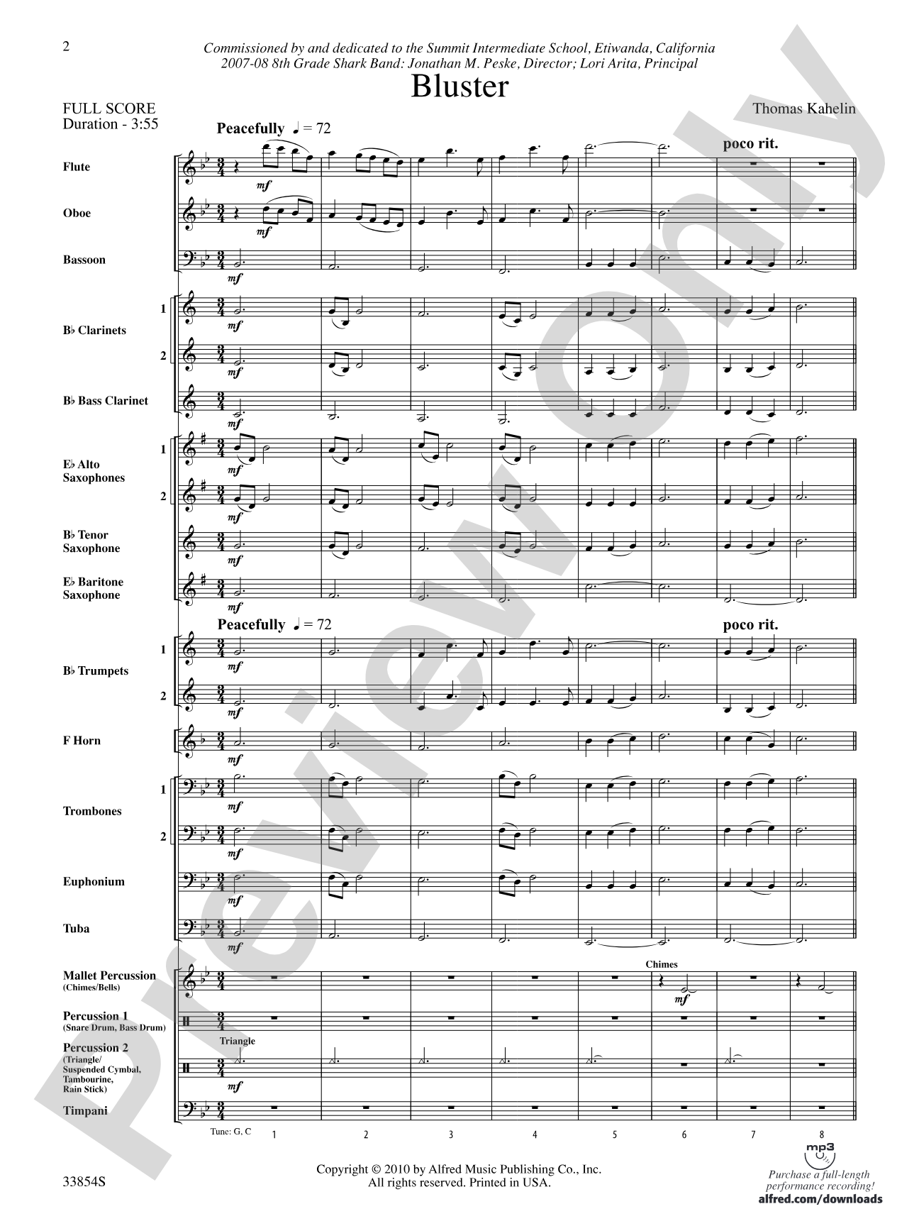 Bluster: Concert Band Conductor Score & Parts