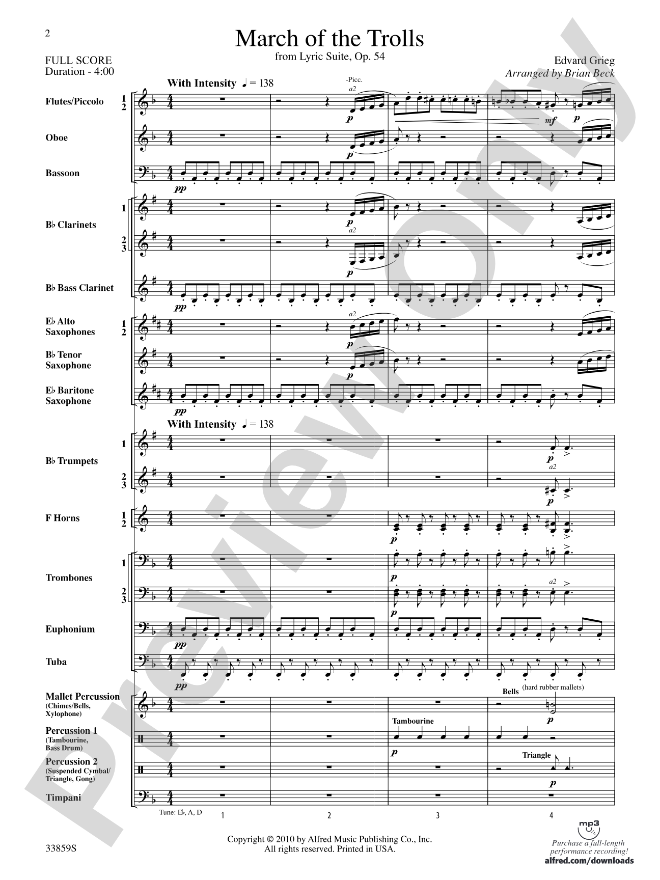 March of the Trolls: Concert Band Conductor Score & Parts