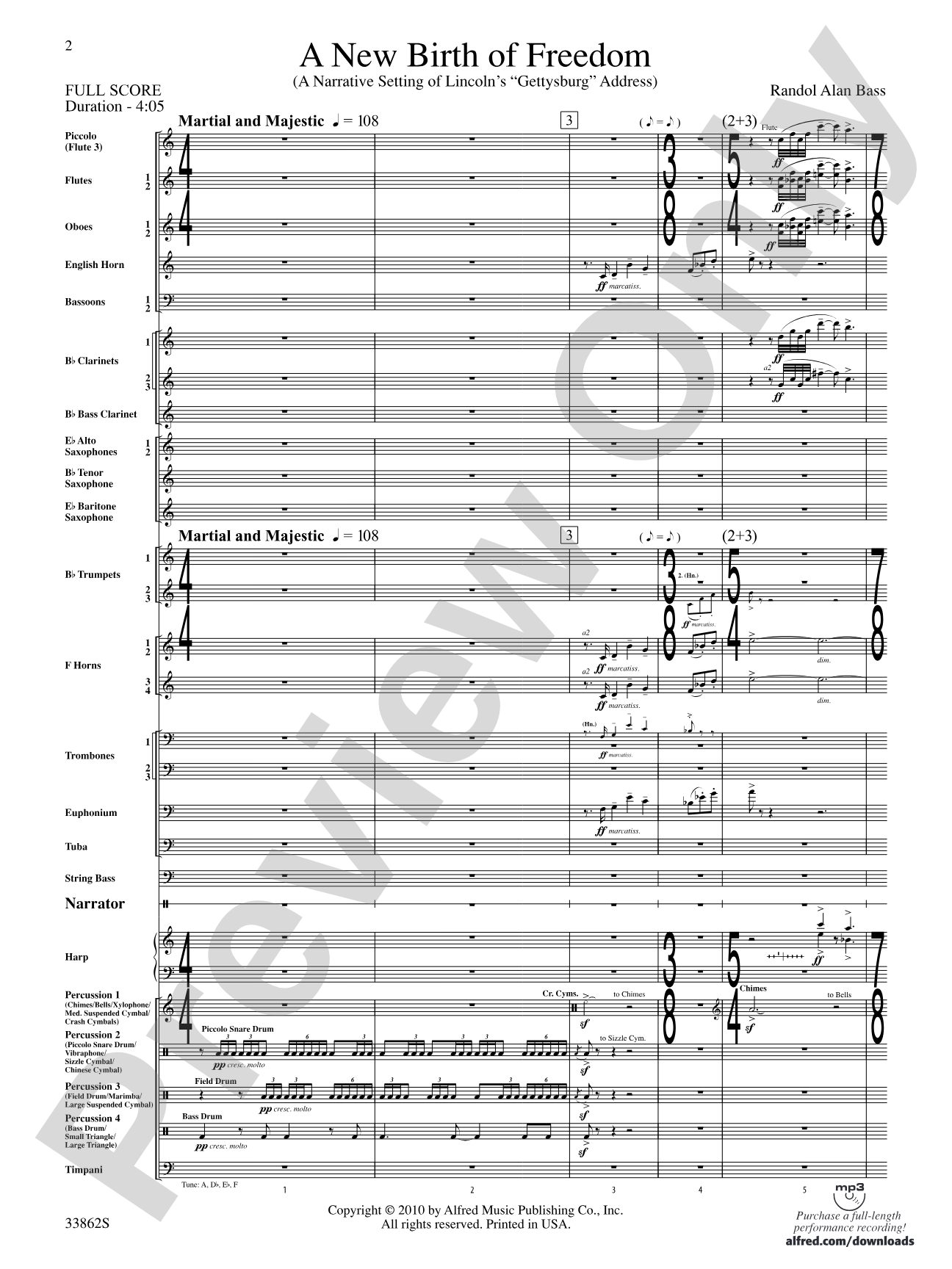 A New Birth of Freedom: Concert Band Conductor Score & Parts