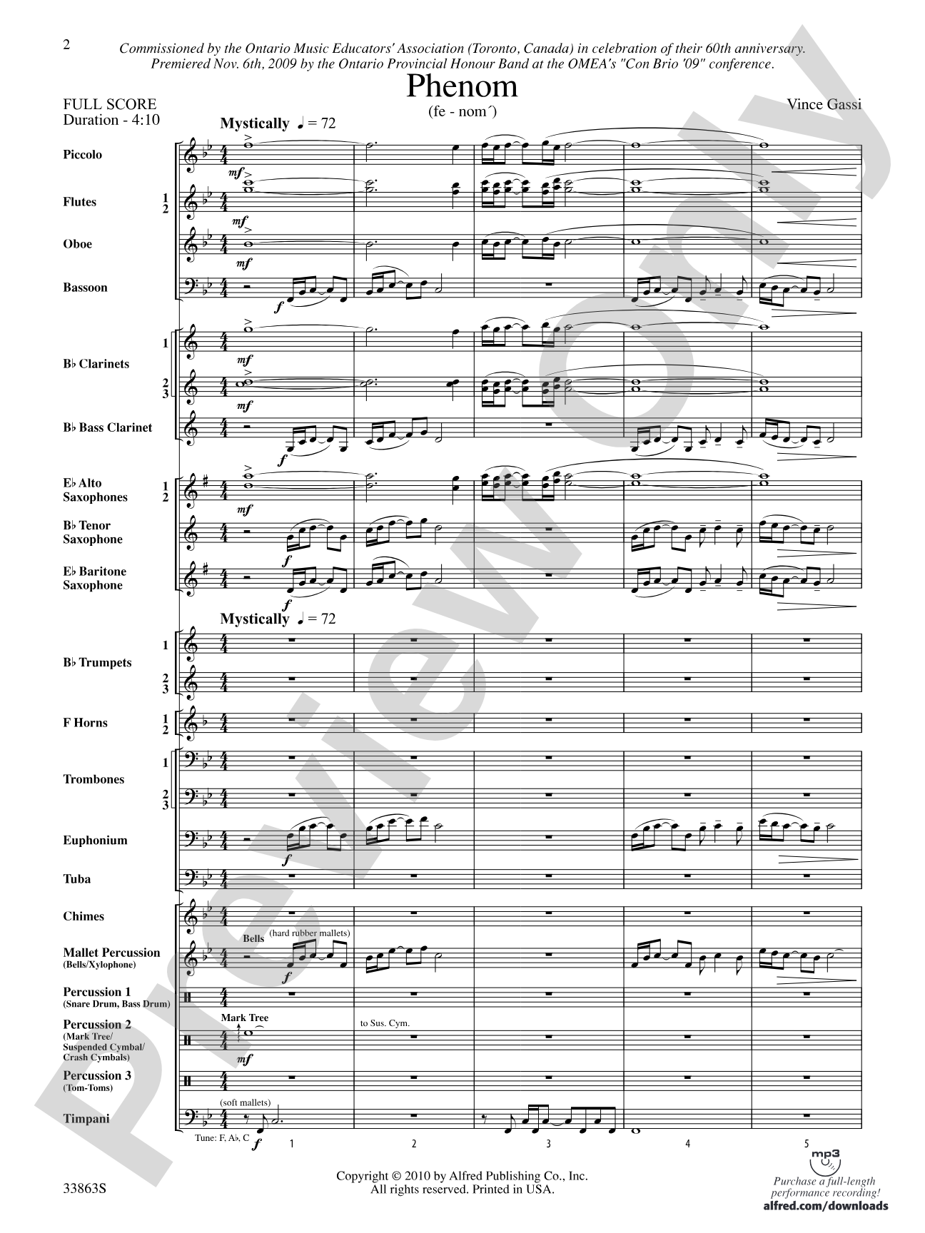 Phenom: Concert Band Conductor Score & Parts