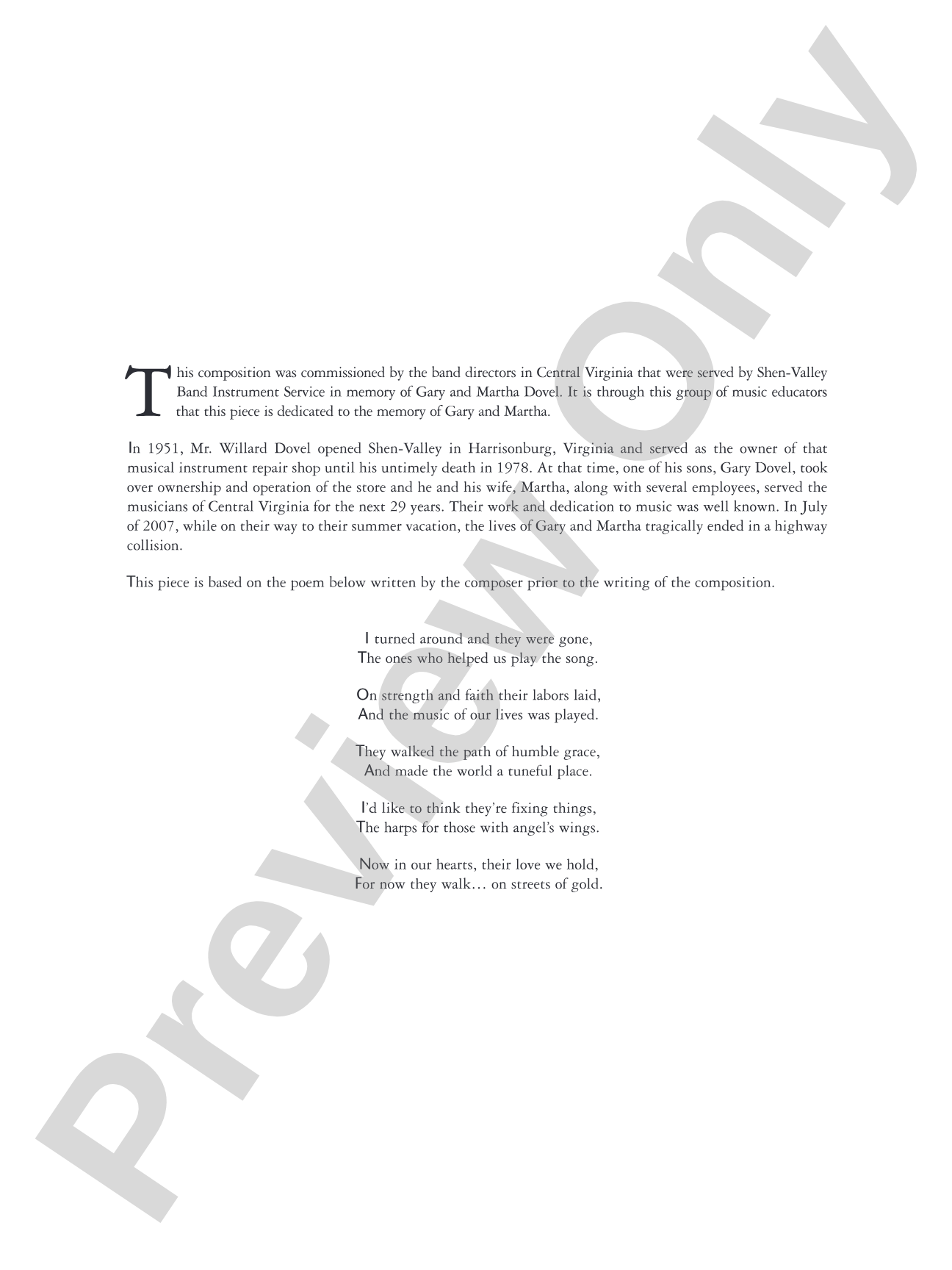 On Streets of Gold: Concert Band Conductor Score & Parts