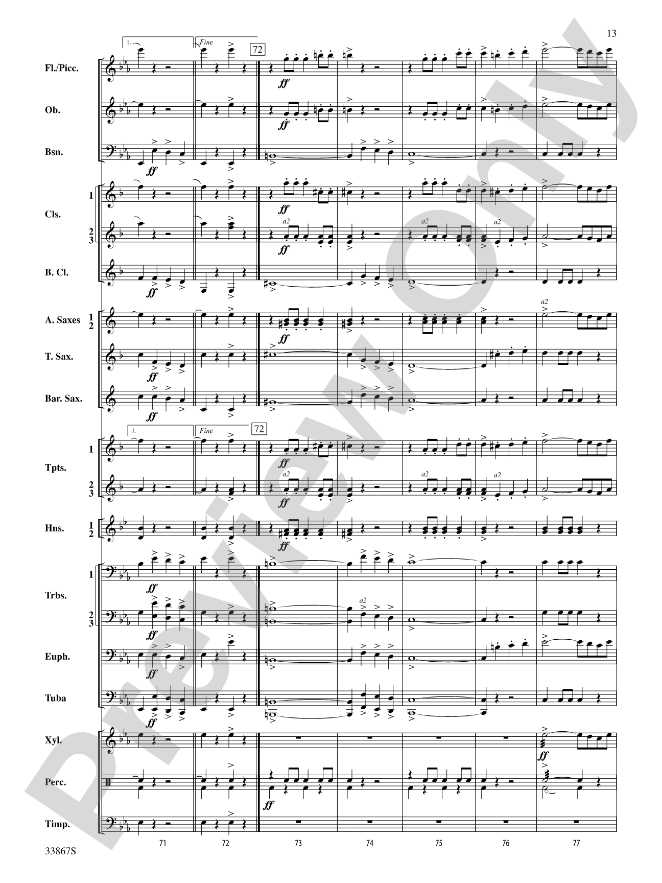 The American Stride: Concert Band Conductor Score & Parts