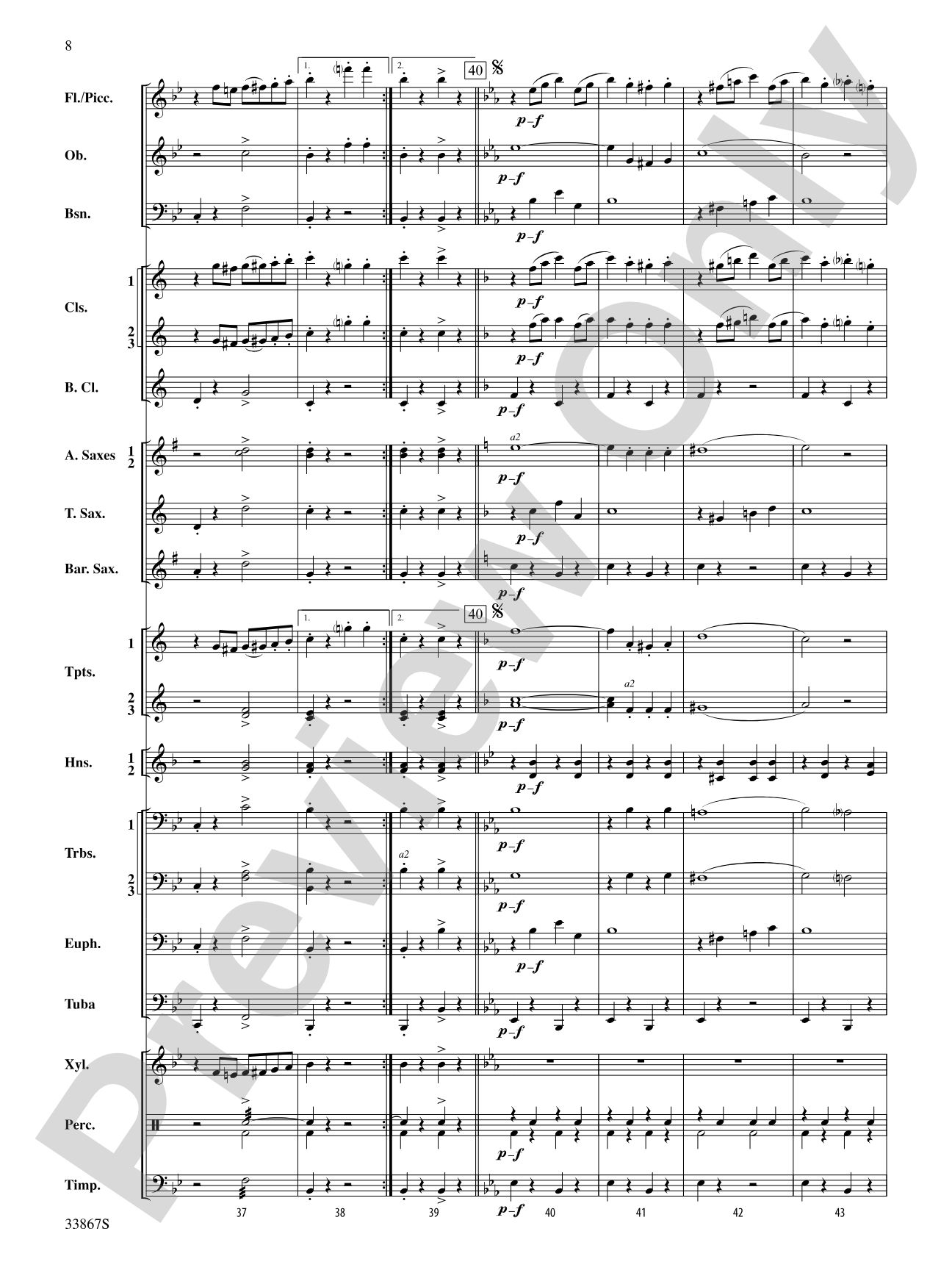 The American Stride: Concert Band Conductor Score & Parts