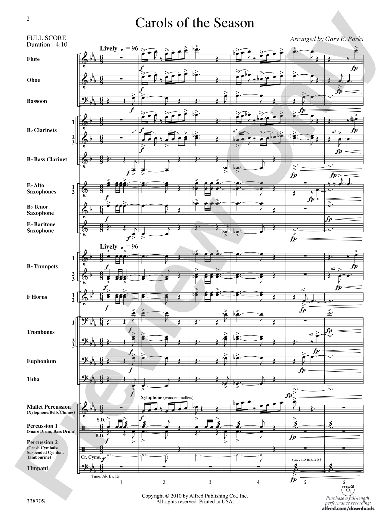 Carols of the Season: Concert Band Conductor Score & Parts
