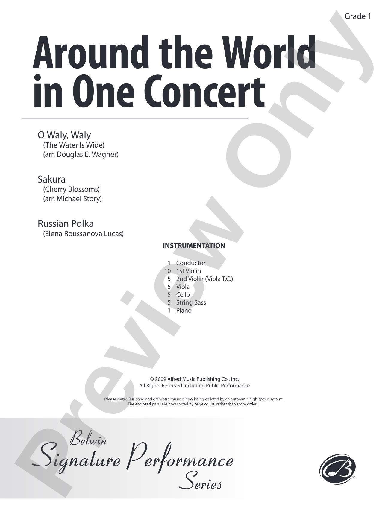 Around the World in One Concert: String Orchestra Conductor Score & Parts