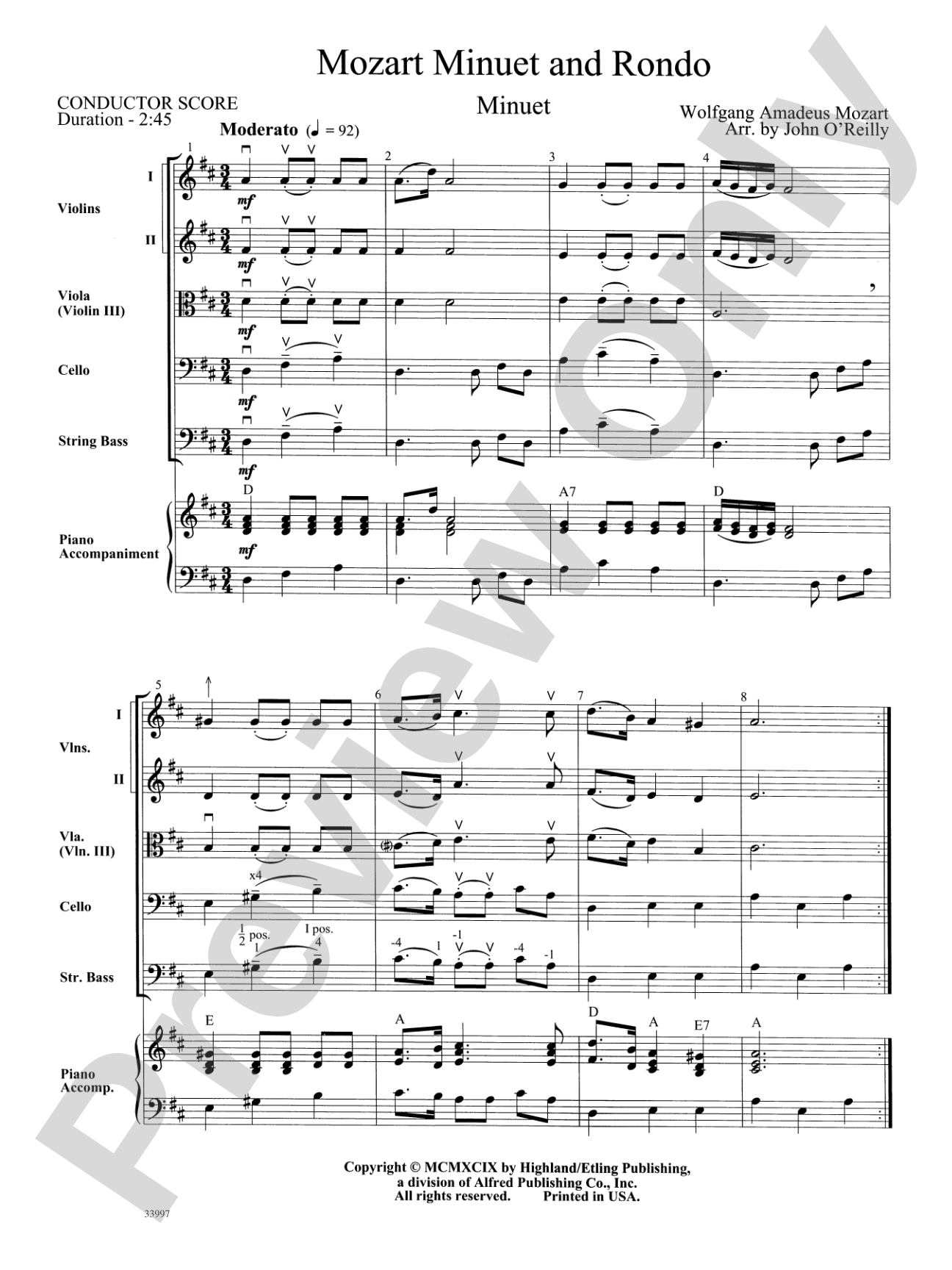 Mozart Classics: String Orchestra Conductor Score & Parts