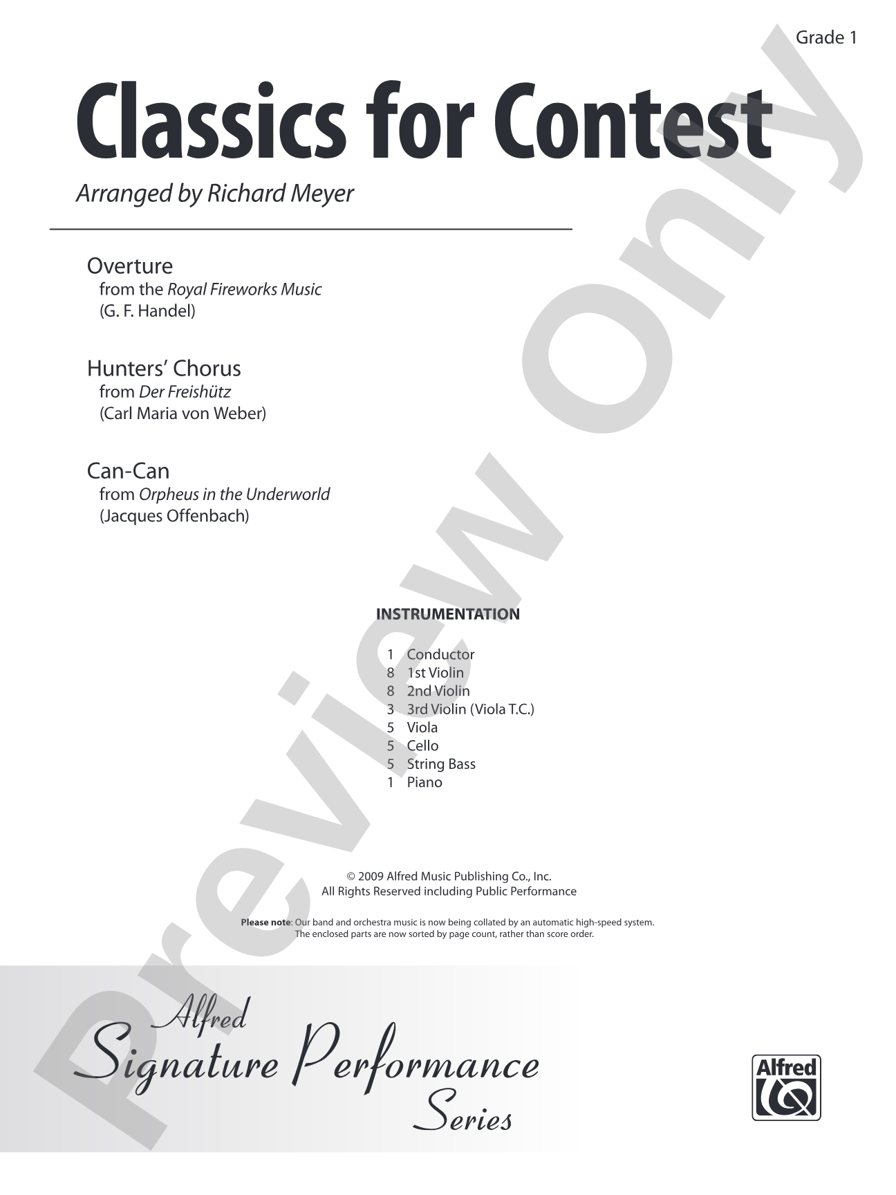 Classics for Contest: String Orchestra Conductor Score & Parts