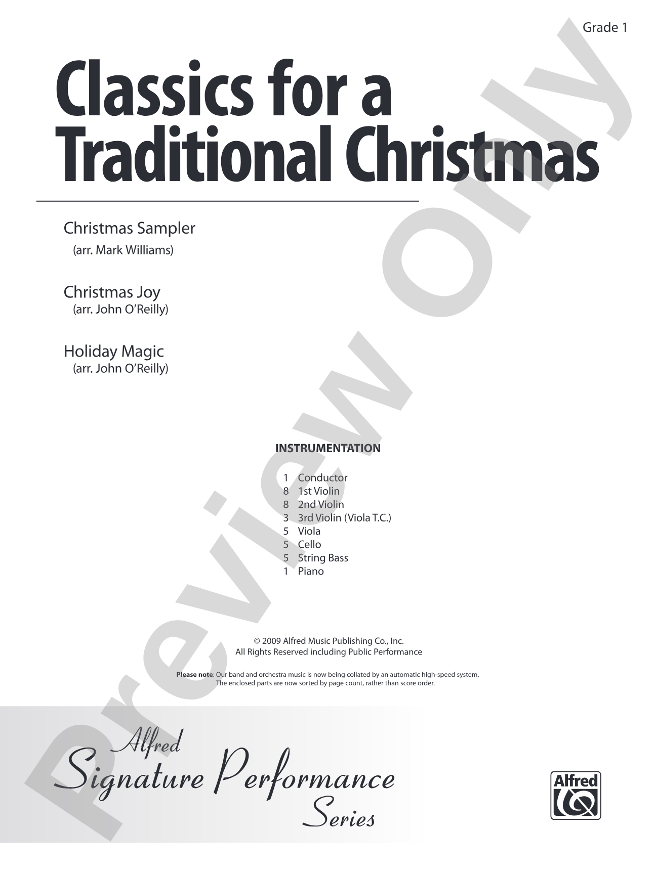 Classics for a Traditional Christmas, Level 1: String Orchestra Conductor Score & Parts