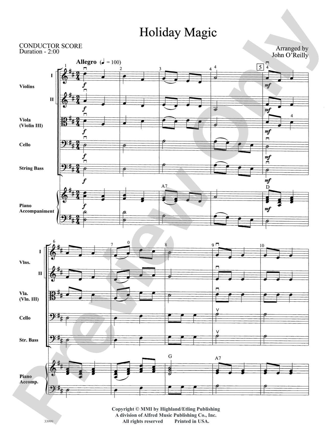 Classics for a Traditional Christmas, Level 1: String Orchestra Conductor Score & Parts