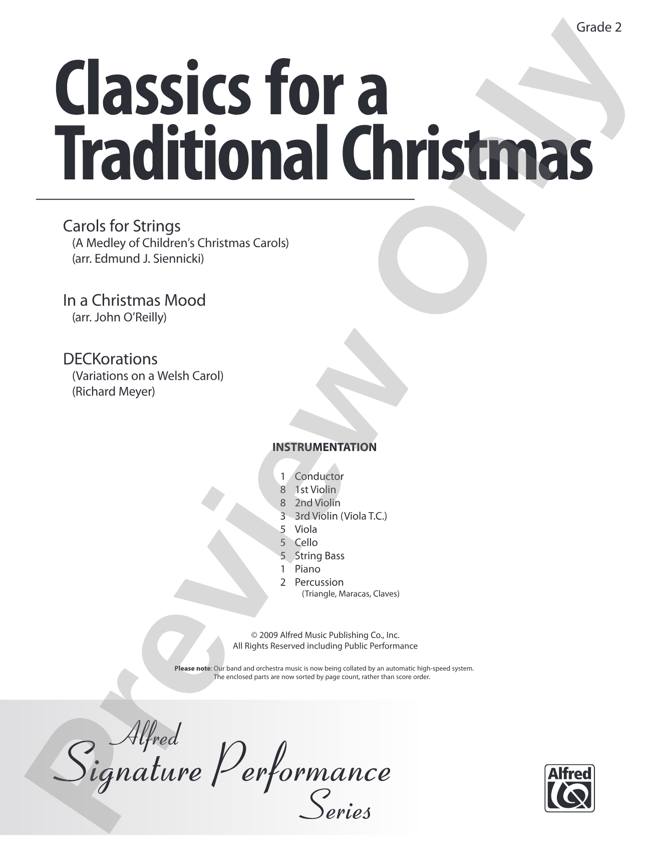 Classics for a Traditional Christmas, Level 2: String Orchestra Conductor Score & Parts