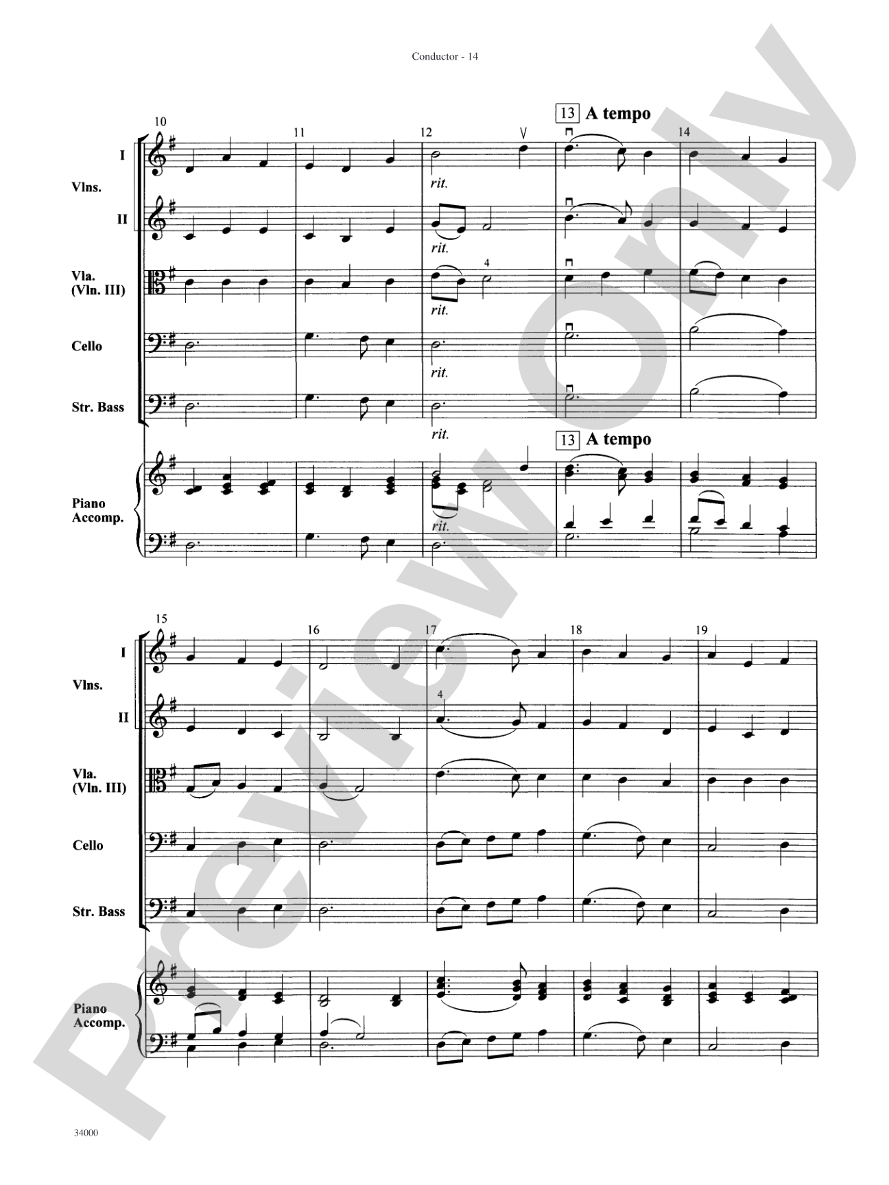 Classics for a Traditional Christmas, Level 2: String Orchestra Conductor Score & Parts