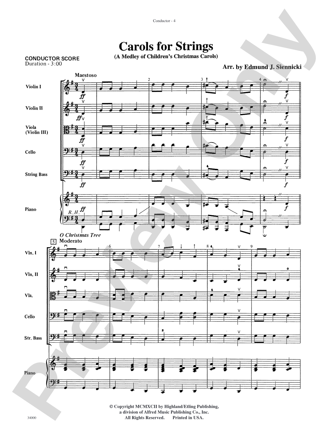 Classics for a Traditional Christmas, Level 2: String Orchestra Conductor Score & Parts