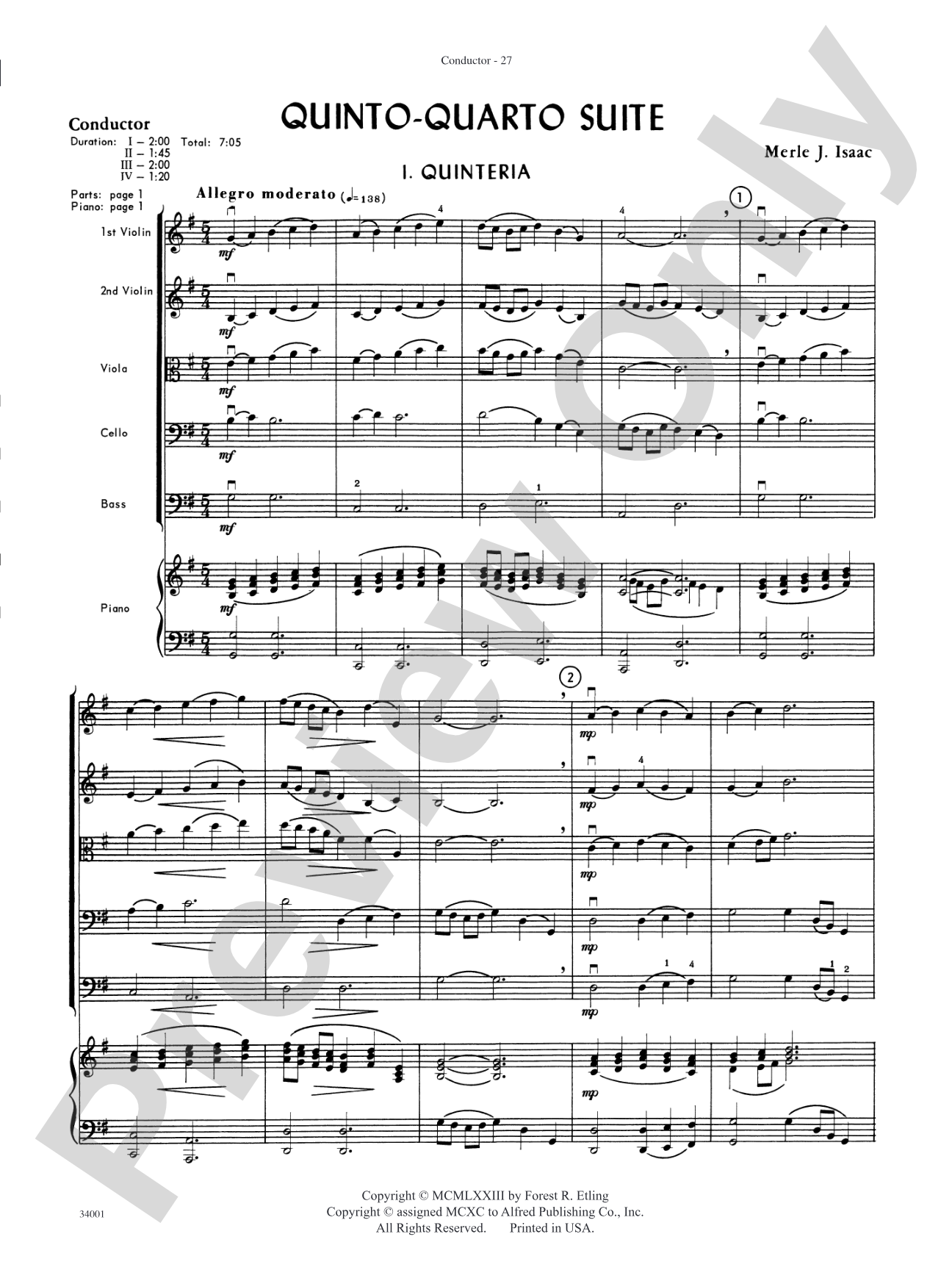Classics from Merle Isaac: String Orchestra Conductor Score & Parts