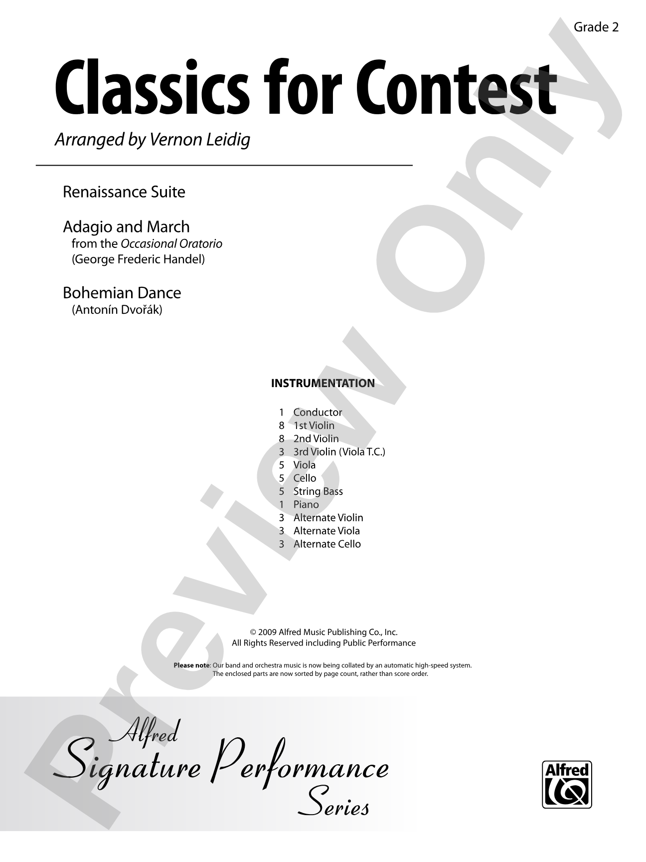 Classics for Contest: String Orchestra Conductor Score & Parts