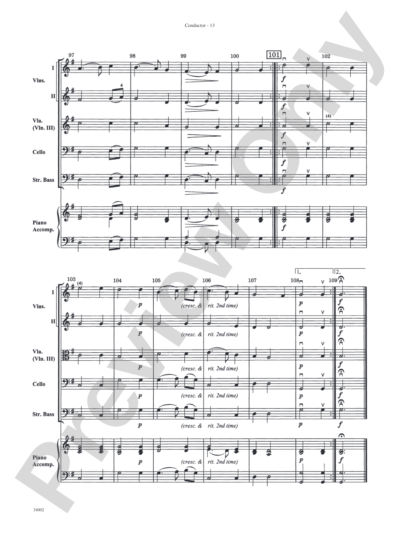 Classics for Contest: String Orchestra Conductor Score & Parts