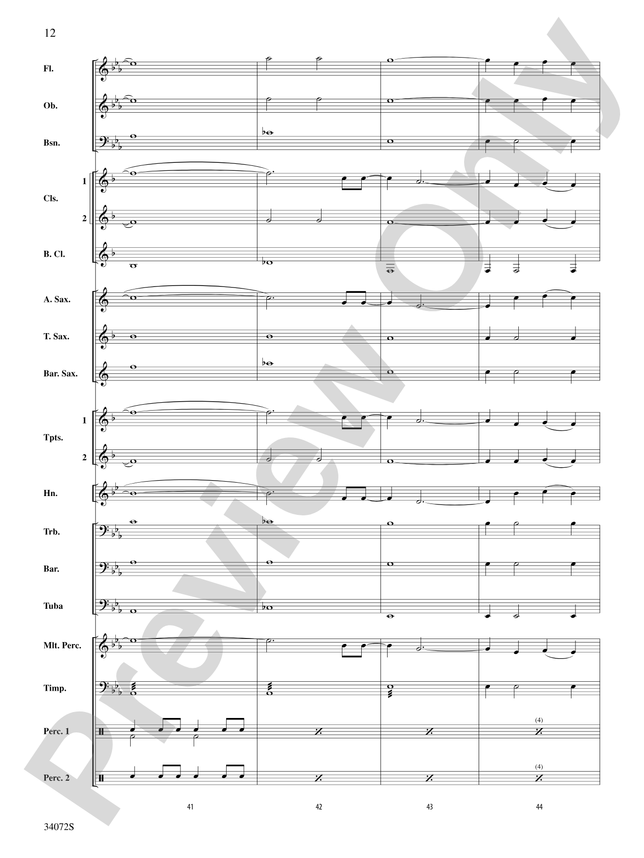 1, 2, 3, 4: Concert Band Conductor Score & Parts