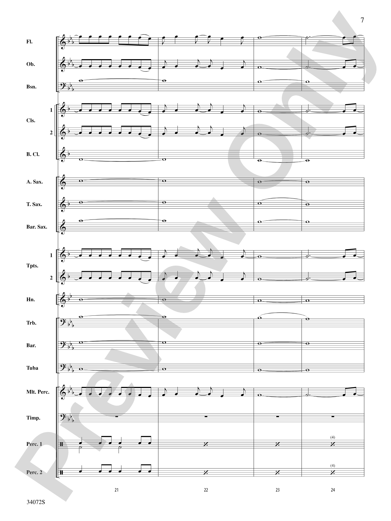 1, 2, 3, 4: Concert Band Conductor Score & Parts