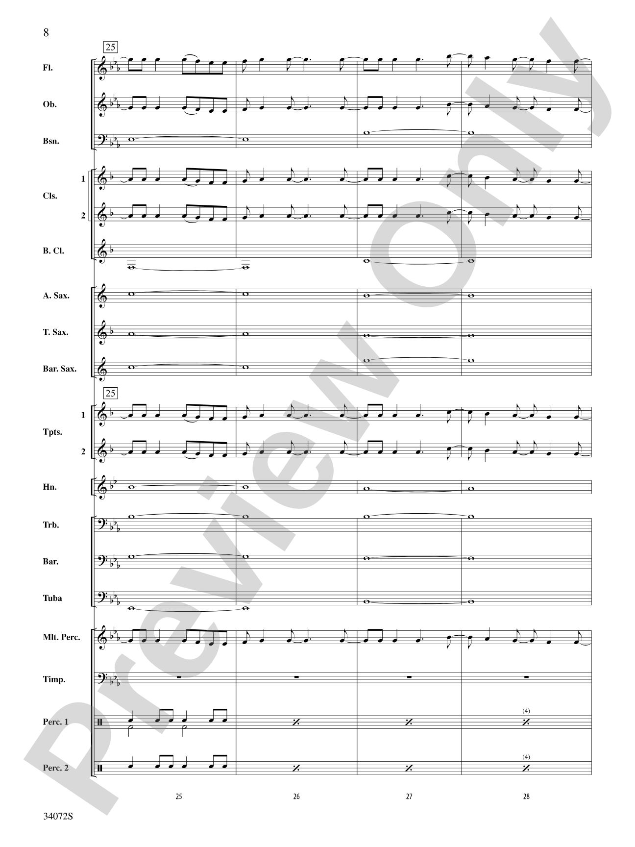 1, 2, 3, 4: Concert Band Conductor Score & Parts