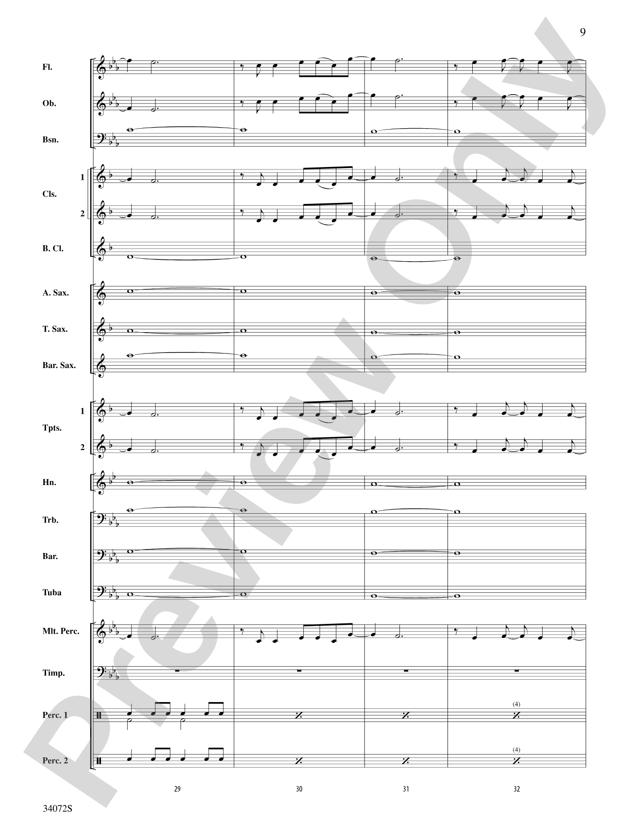 1, 2, 3, 4: Concert Band Conductor Score & Parts