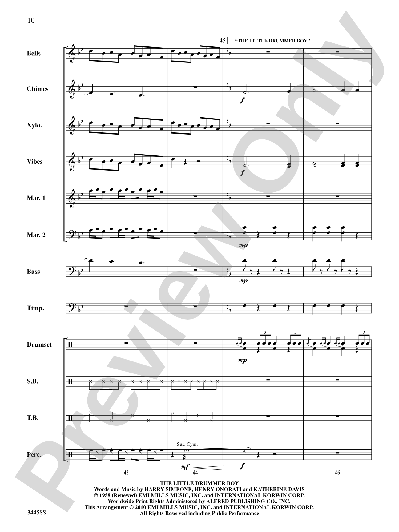 Holiday Favorites: Percussion Ensemble Score & Parts