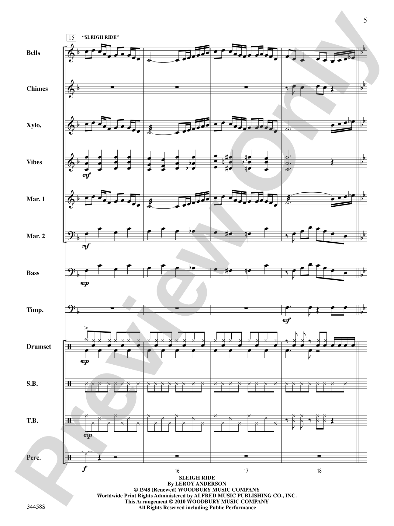 Holiday Favorites: Percussion Ensemble Score & Parts