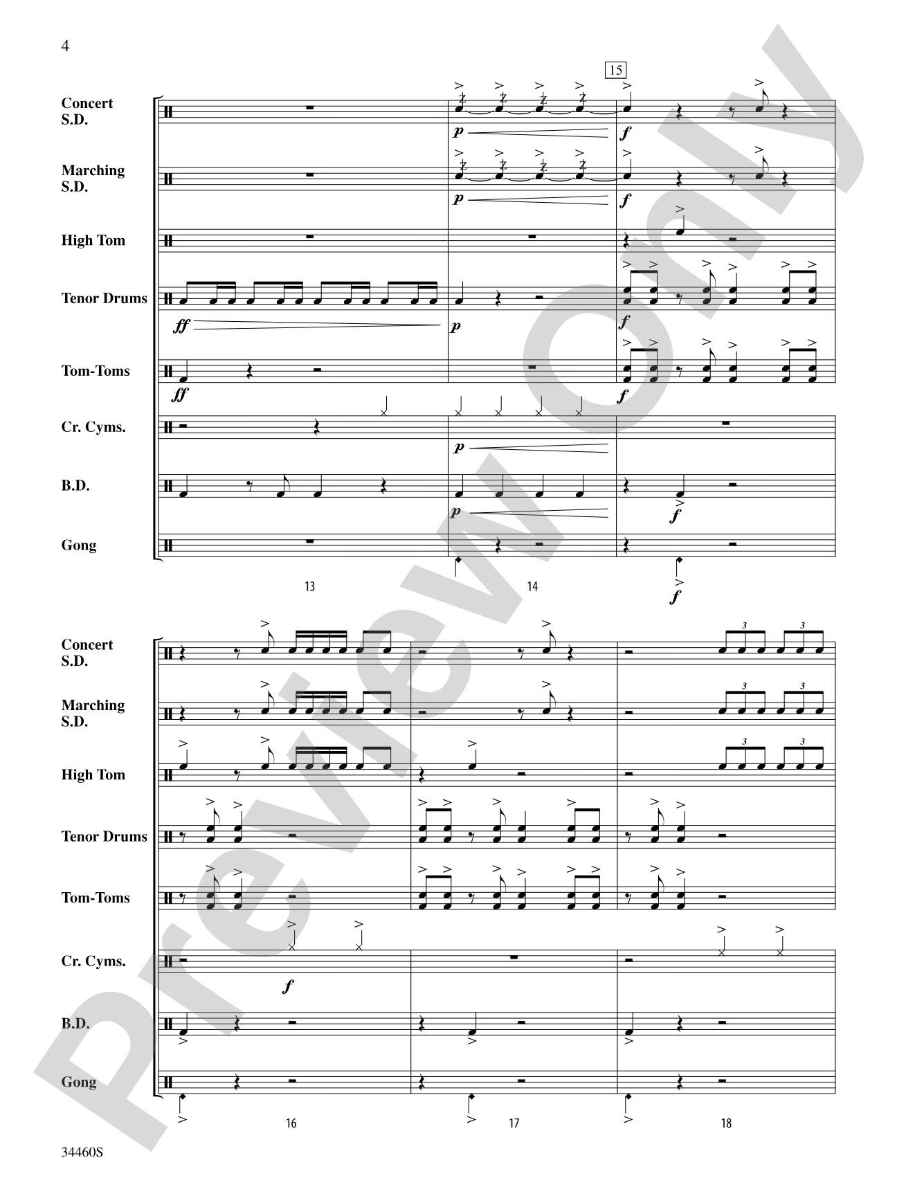 Opening Fast: Percussion Ensemble Conductor Score & Parts
