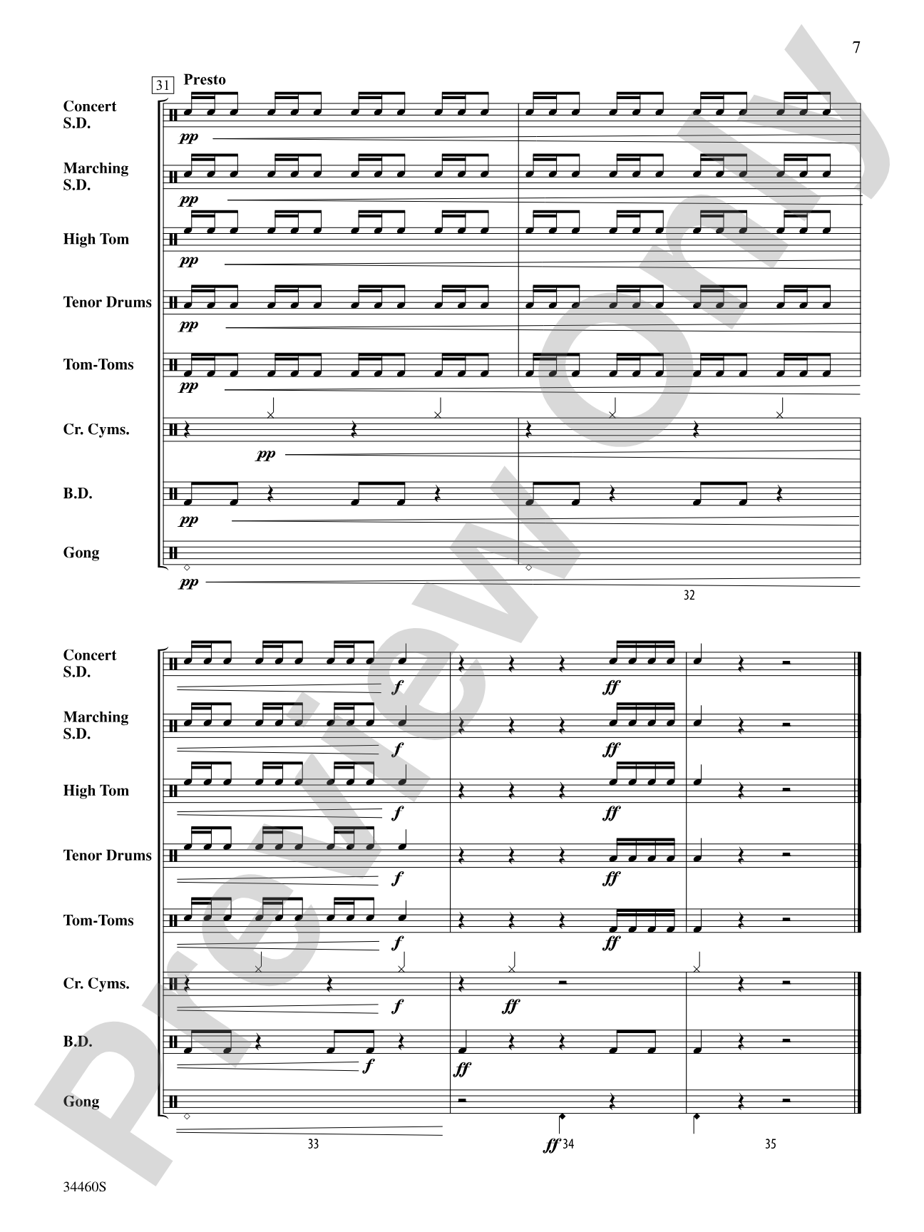 Opening Fast: Percussion Ensemble Conductor Score & Parts