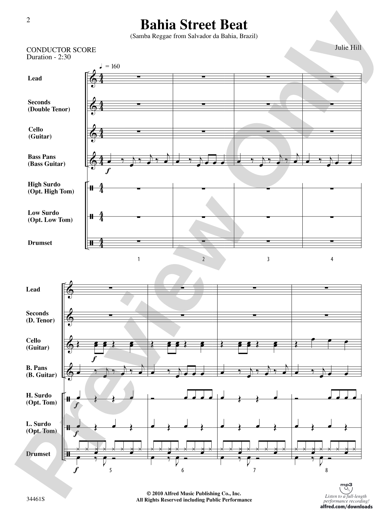 Bahia Street Beat: Steel Drum Conductor Score & Parts