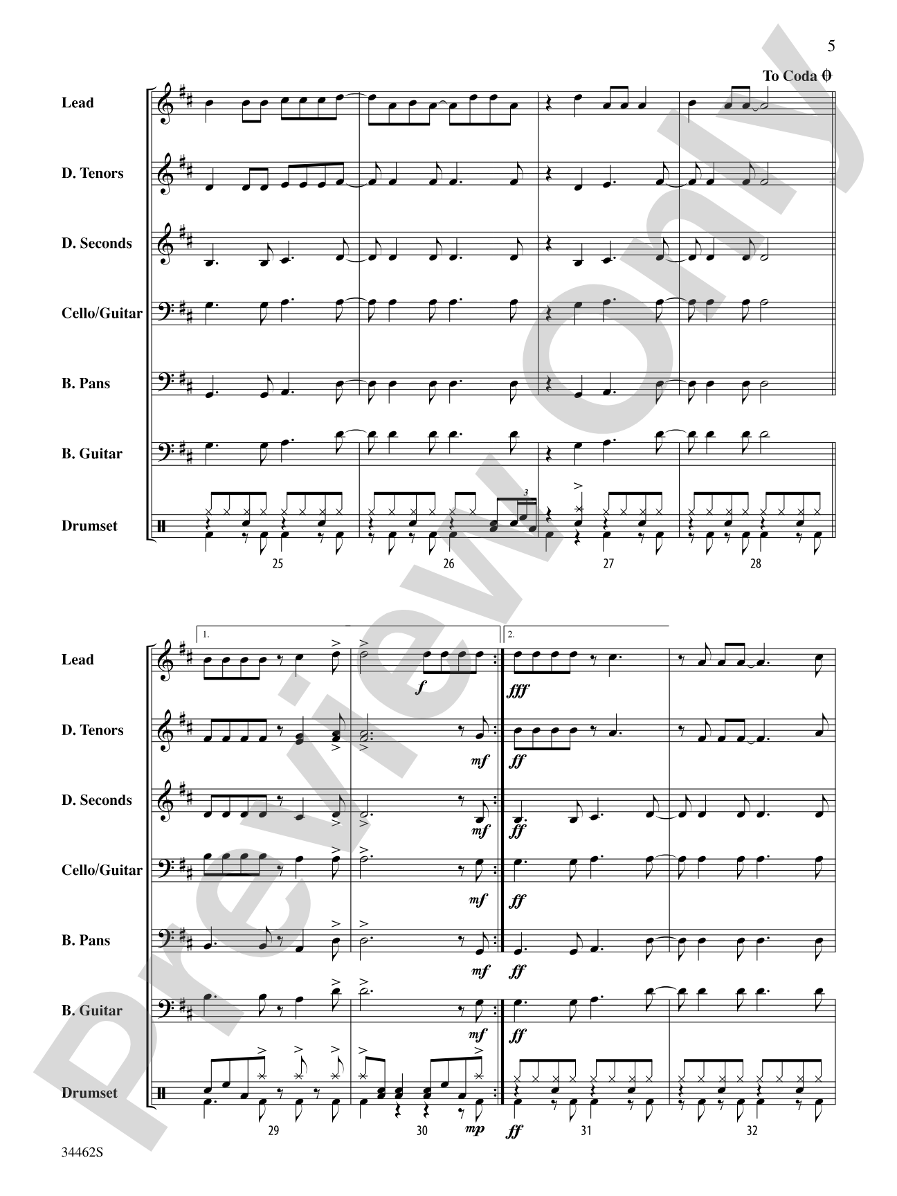 Cheeseburger in Paradise: Steel Drum Conductor Score & Parts