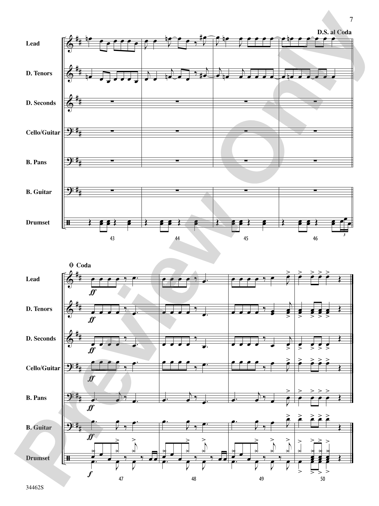 Cheeseburger in Paradise: Steel Drum Conductor Score & Parts