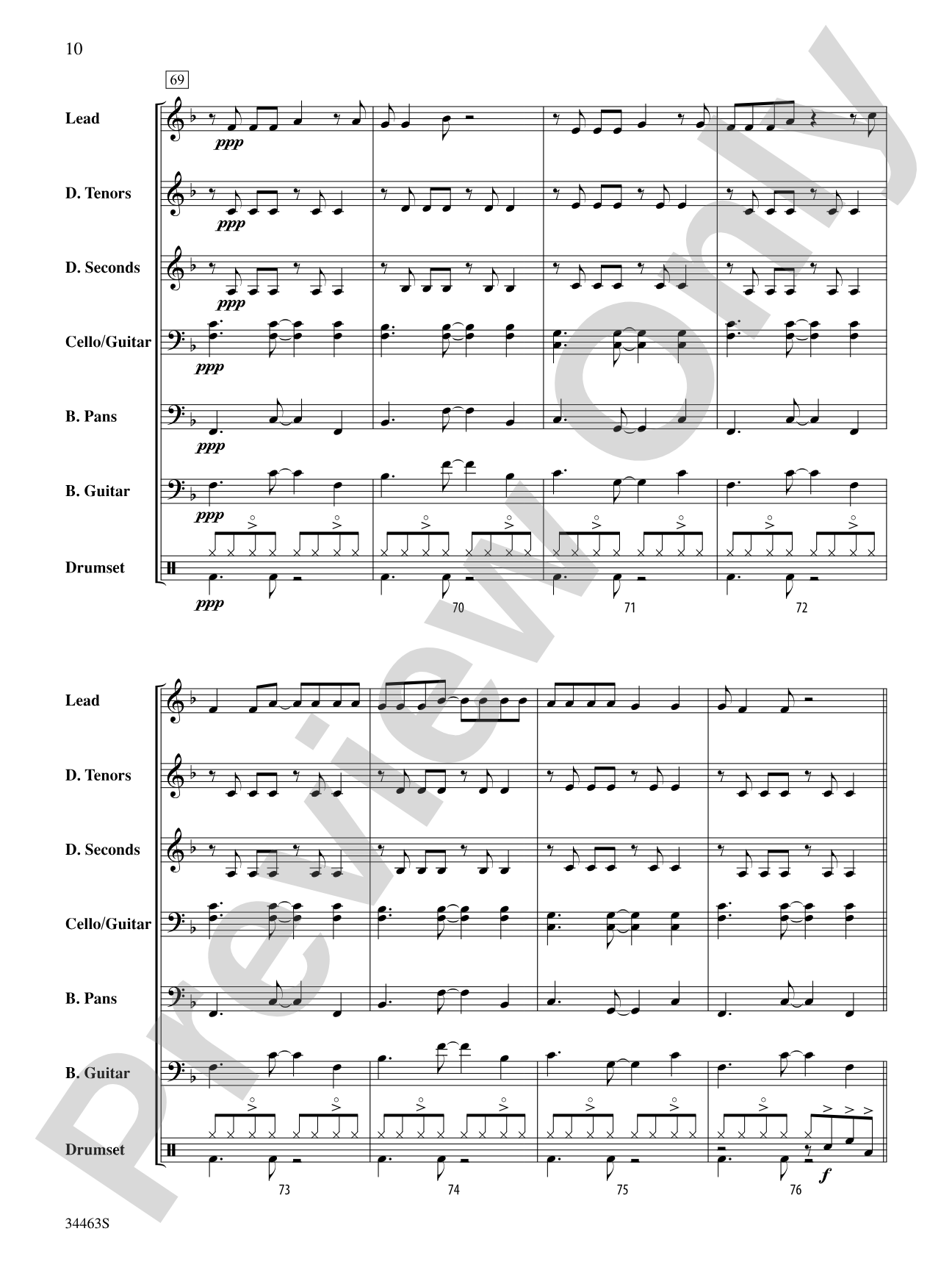 Jamaica Farewell: Steel Drum Conductor Score & Parts