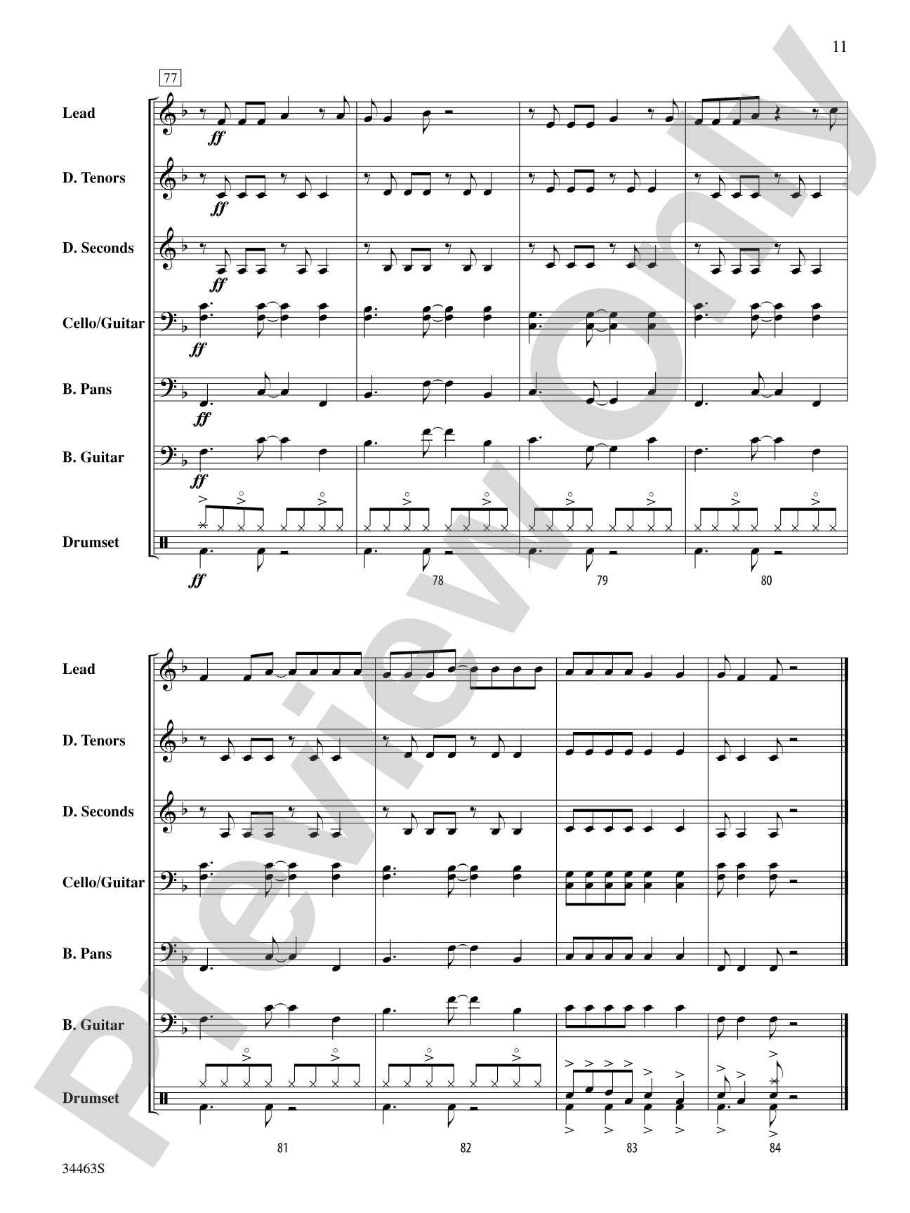 Jamaica Farewell: Steel Drum Conductor Score & Parts