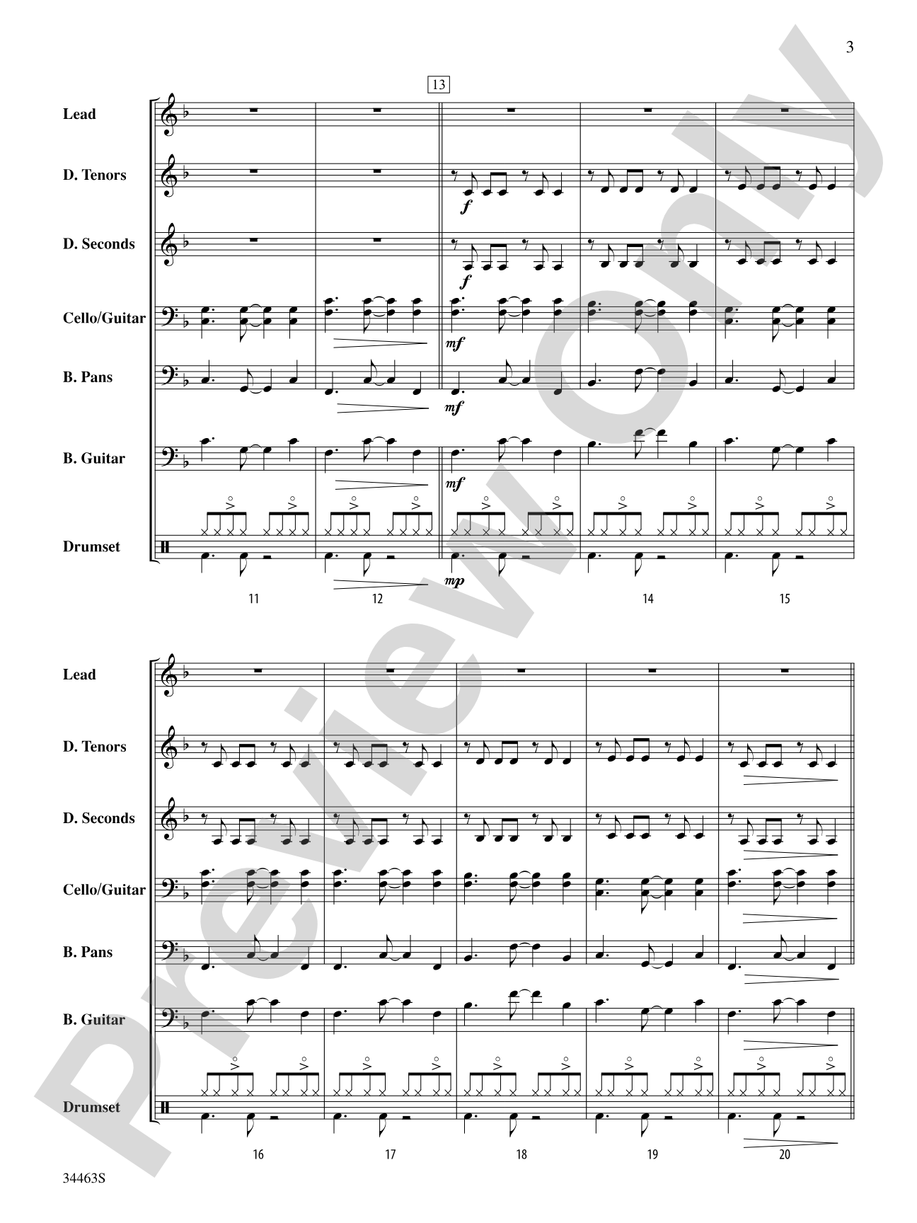 Jamaica Farewell: Steel Drum Conductor Score & Parts