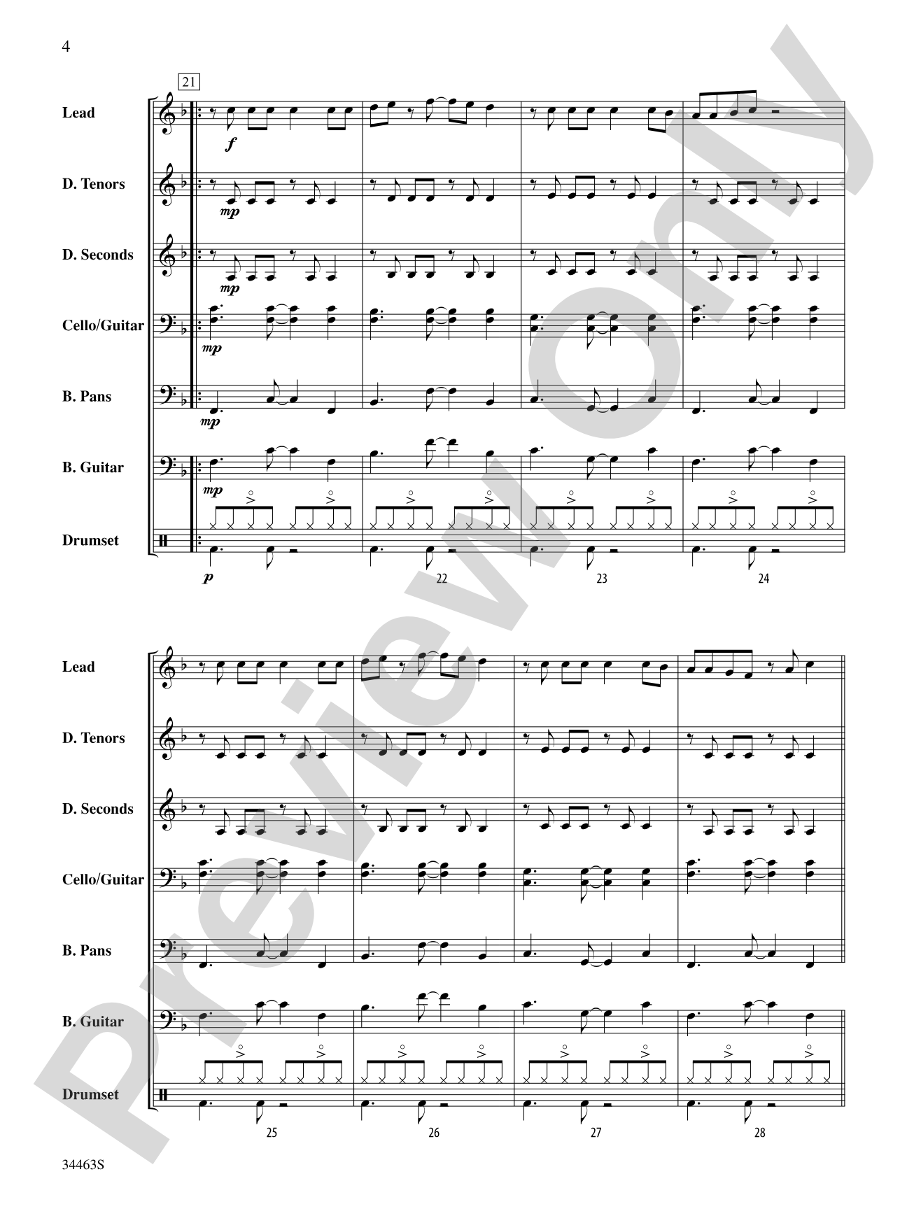 Jamaica Farewell: Steel Drum Conductor Score & Parts