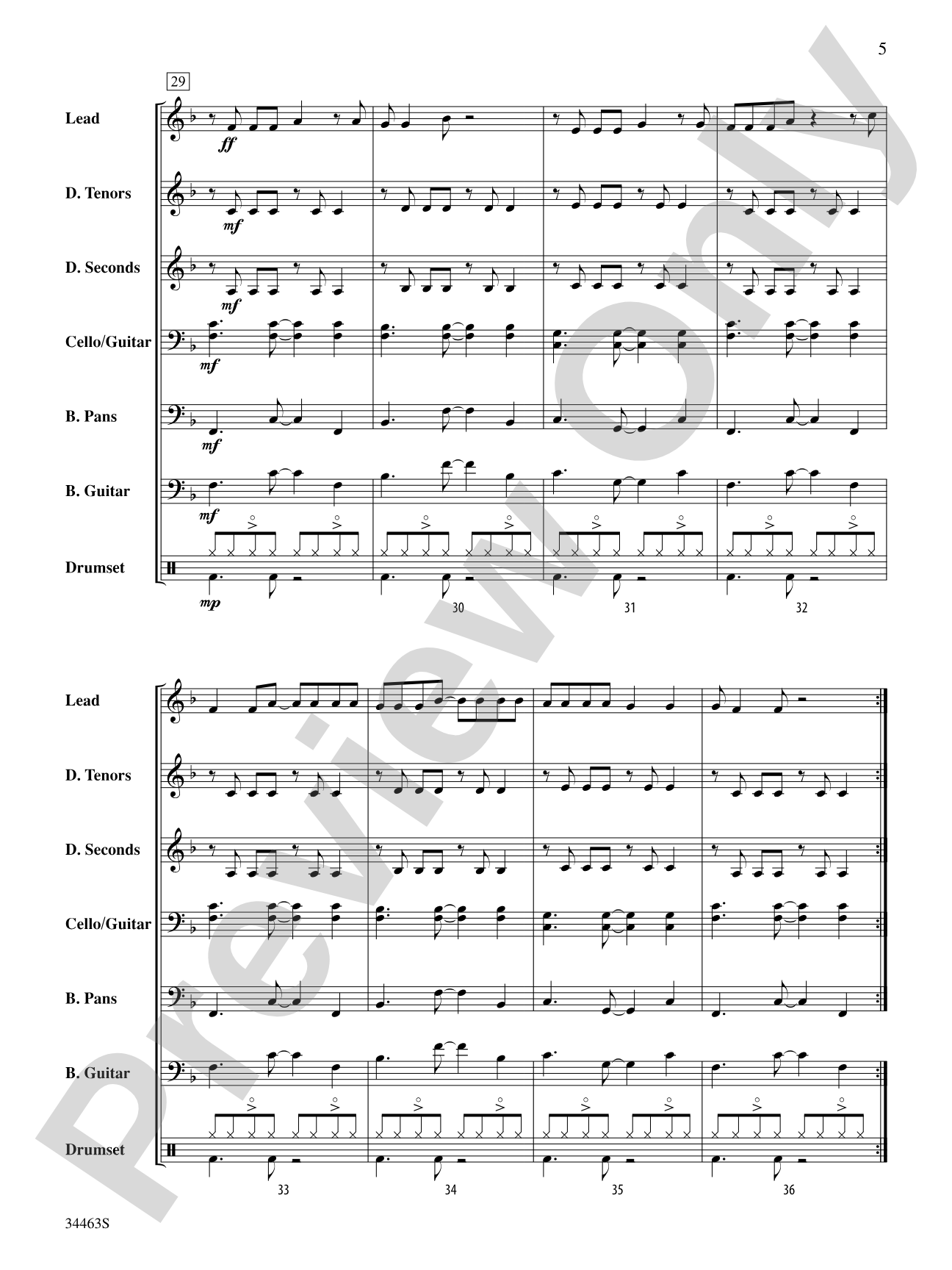 Jamaica Farewell: Steel Drum Conductor Score & Parts