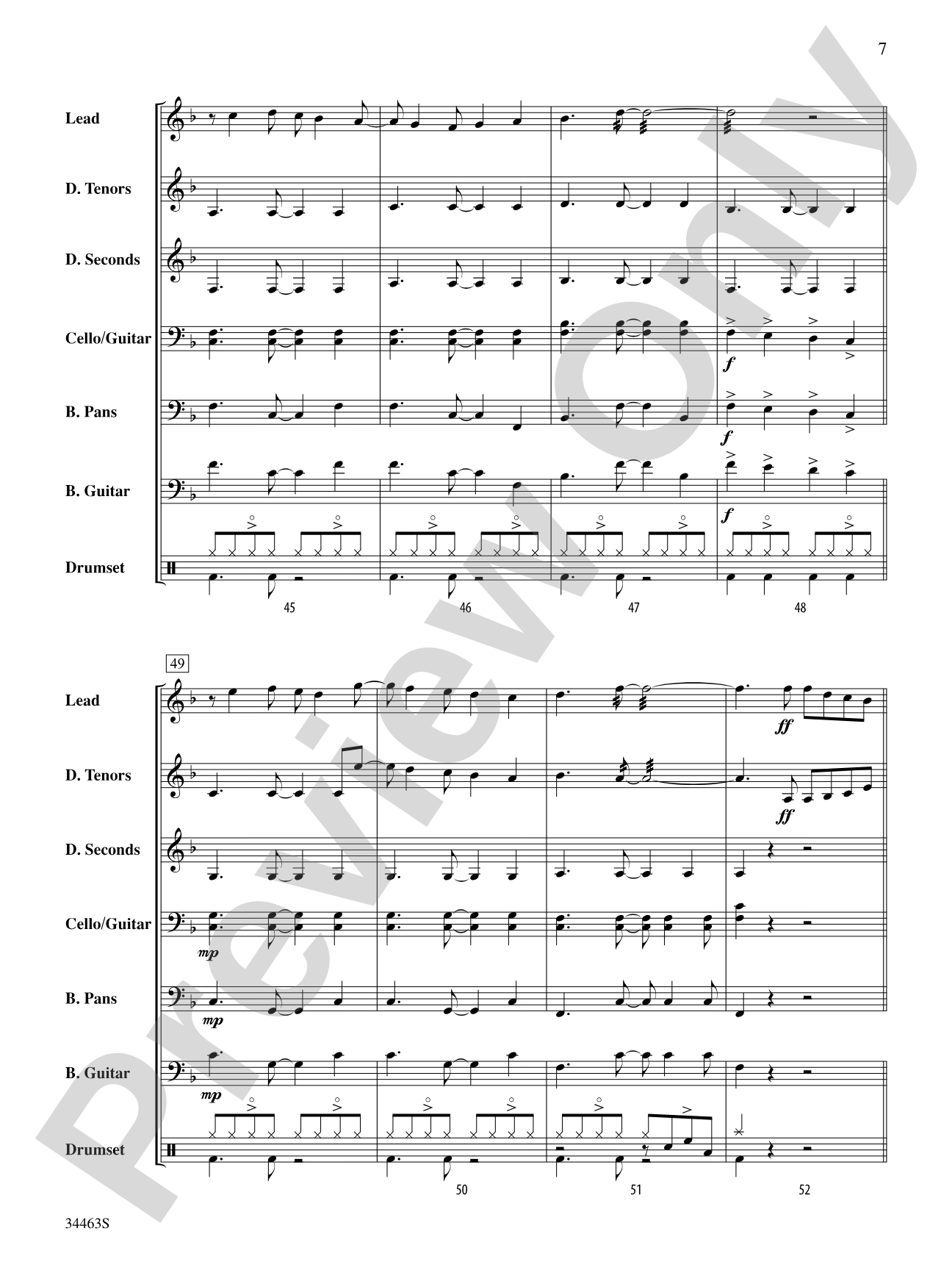 Jamaica Farewell: Steel Drum Conductor Score & Parts