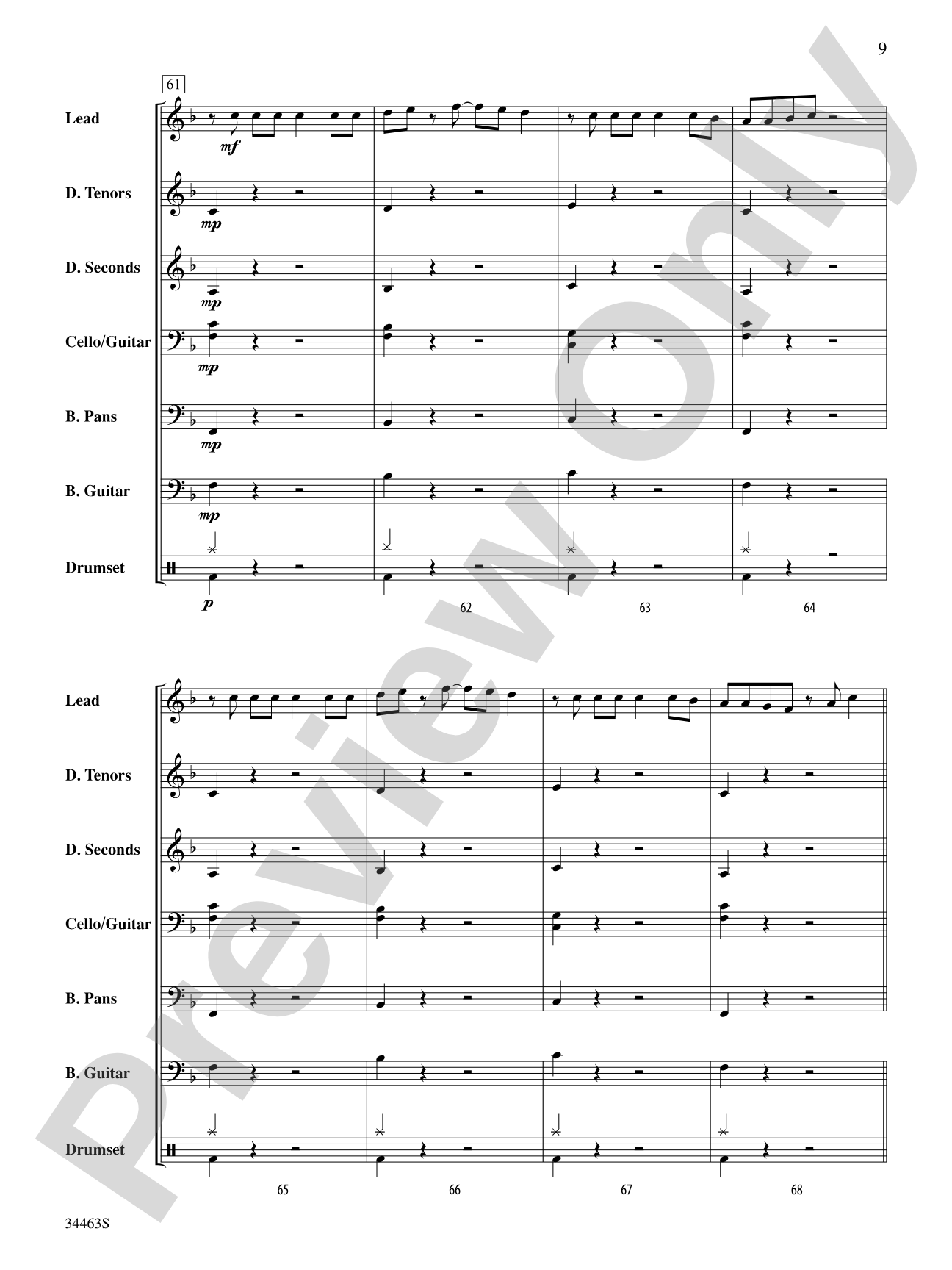 Jamaica Farewell: Steel Drum Conductor Score & Parts