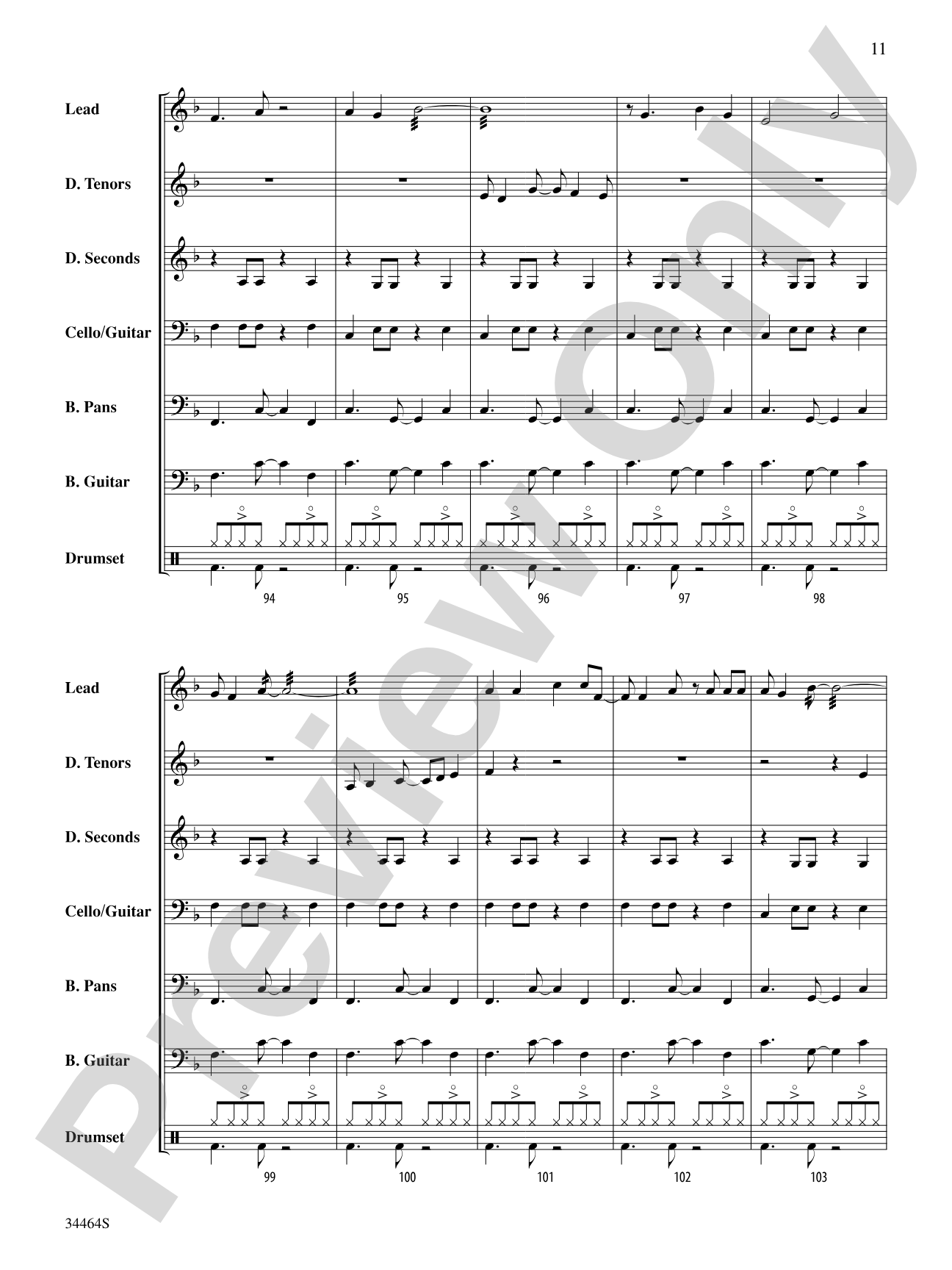 Limbo & Marianne: Steel Drum Conductor Score & Parts