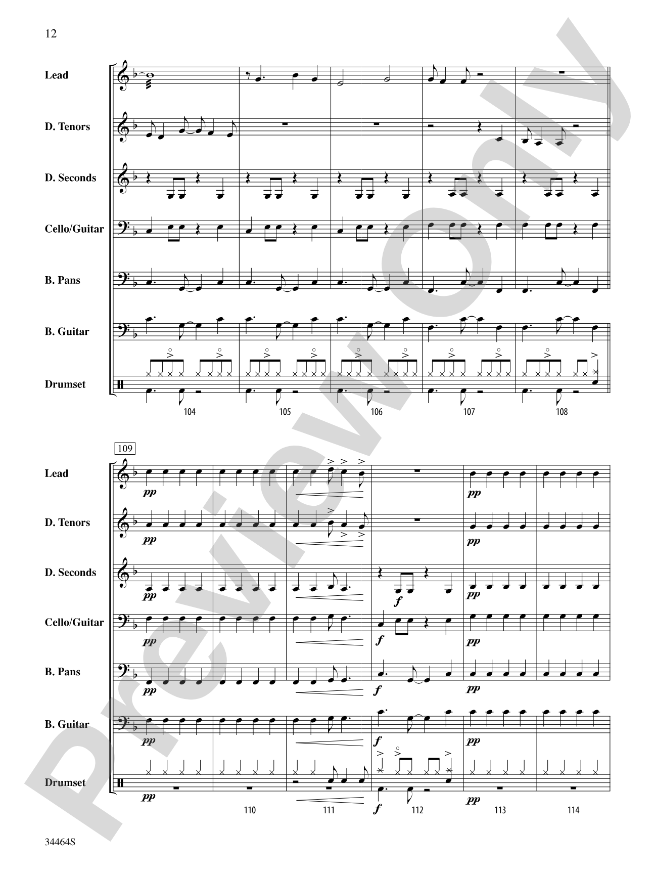 Limbo & Marianne: Steel Drum Conductor Score & Parts