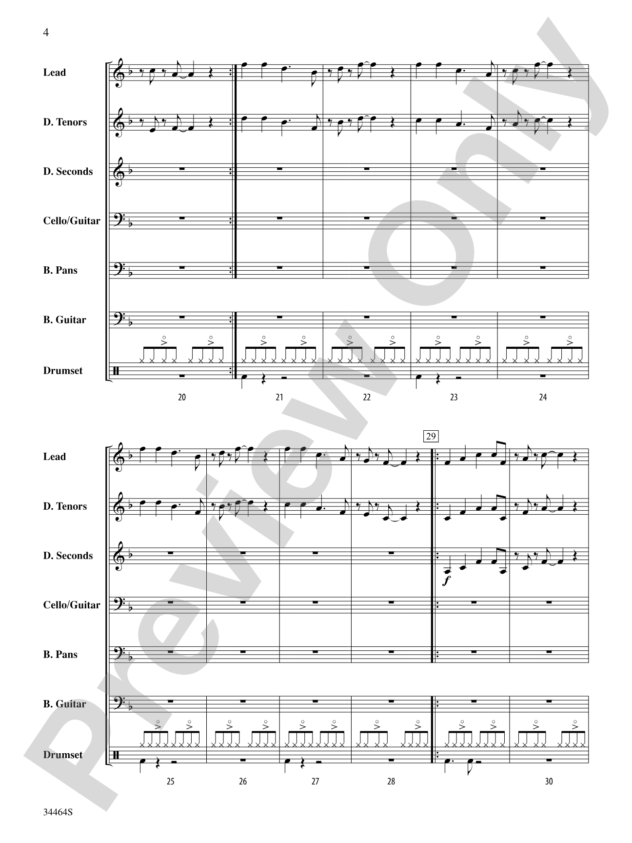 Limbo & Marianne: Steel Drum Conductor Score & Parts