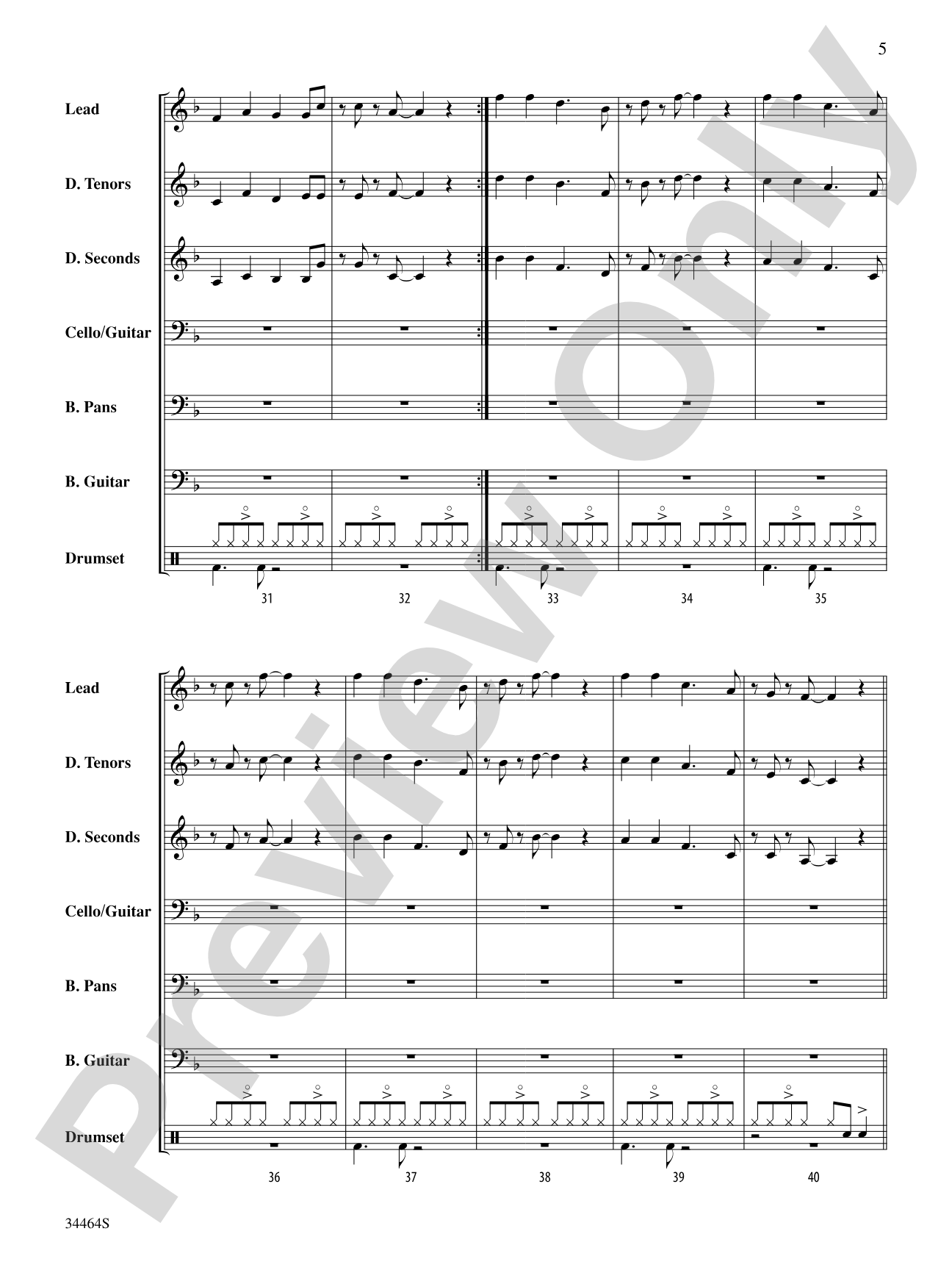 Limbo & Marianne: Steel Drum Conductor Score & Parts