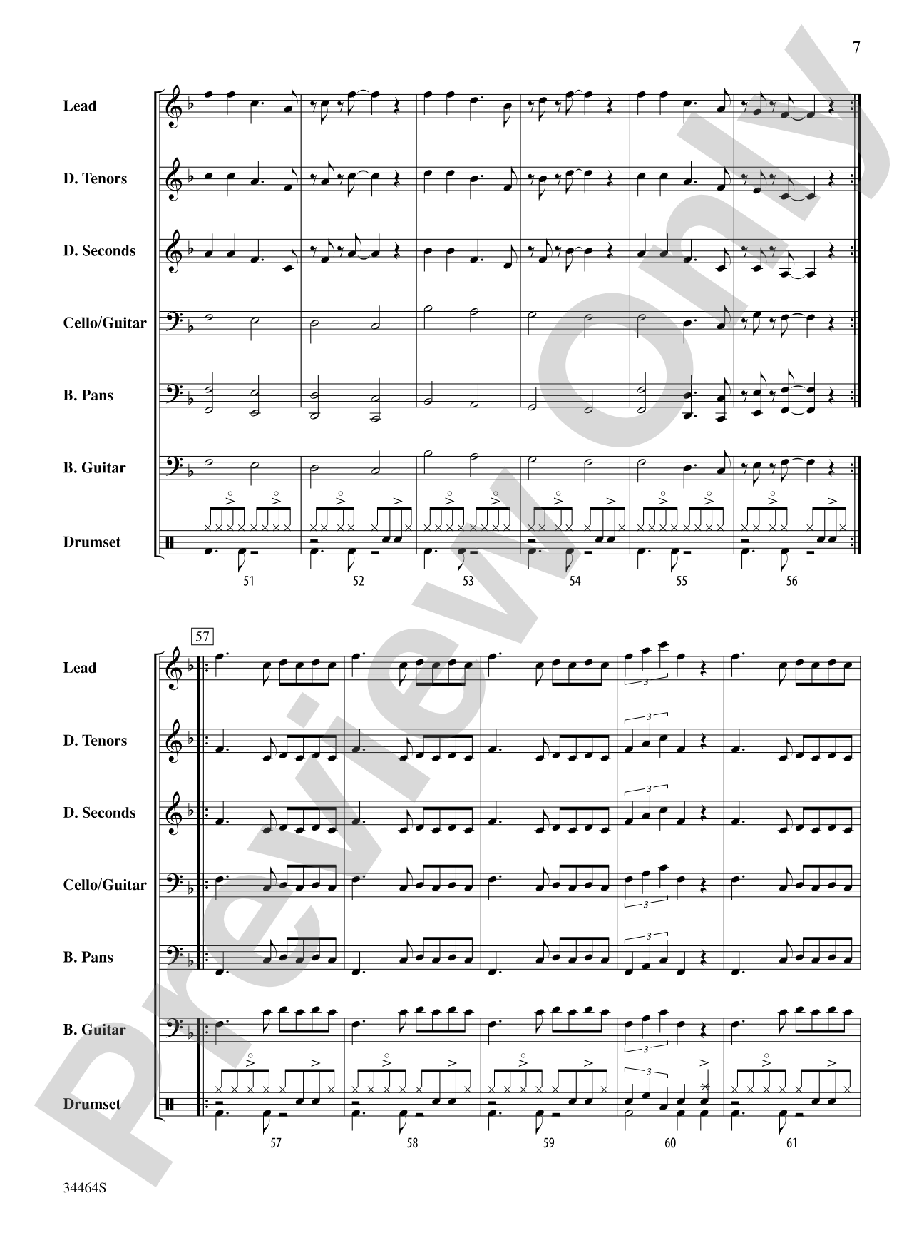 Limbo & Marianne: Steel Drum Conductor Score & Parts