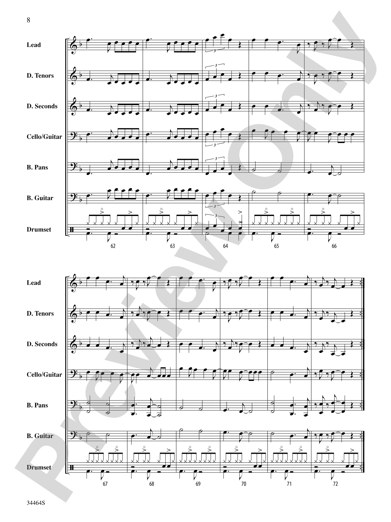 Limbo & Marianne: Steel Drum Conductor Score & Parts