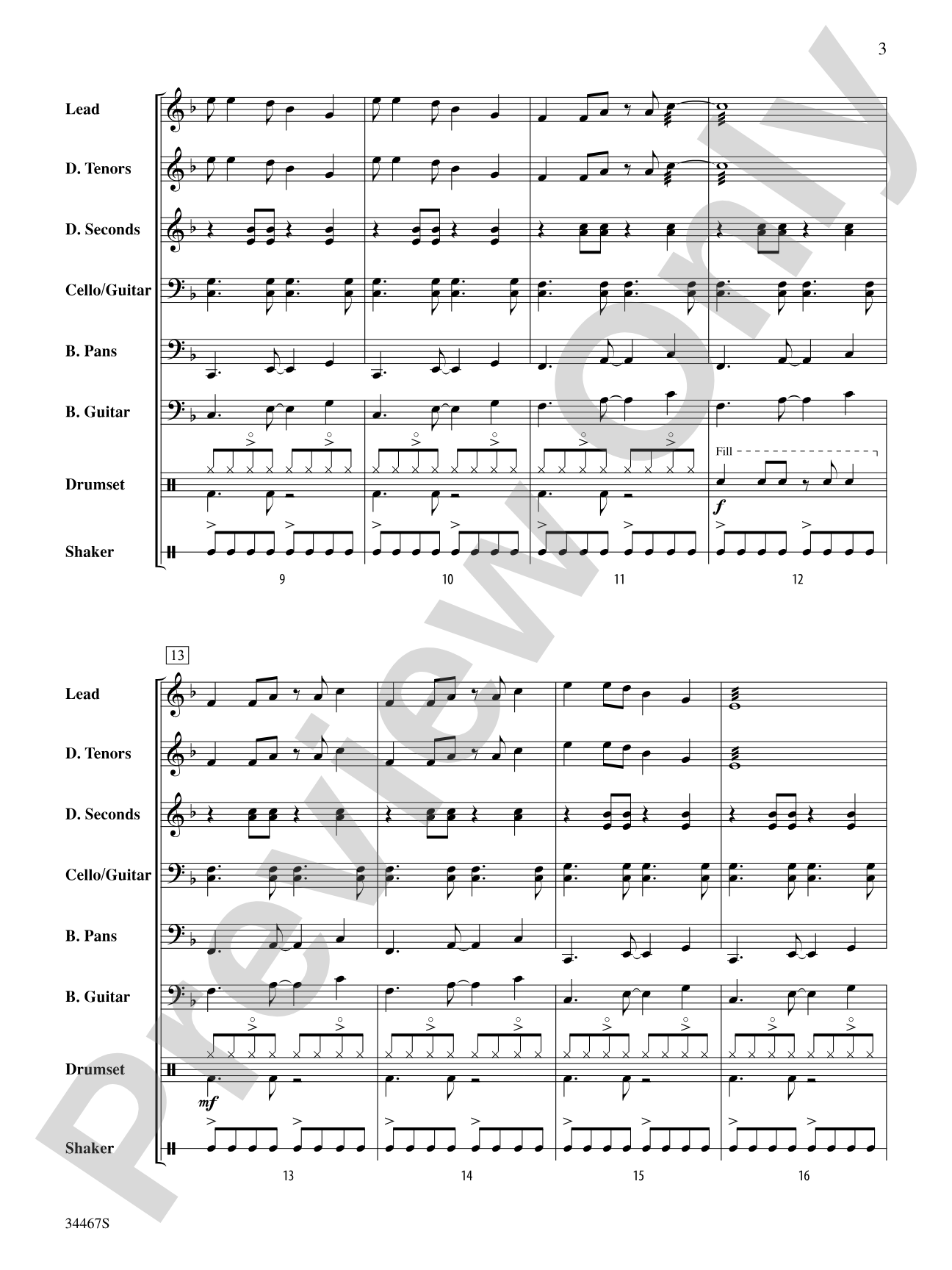 Trinidad Blue Basin: Steel Drum Conductor Score & Parts