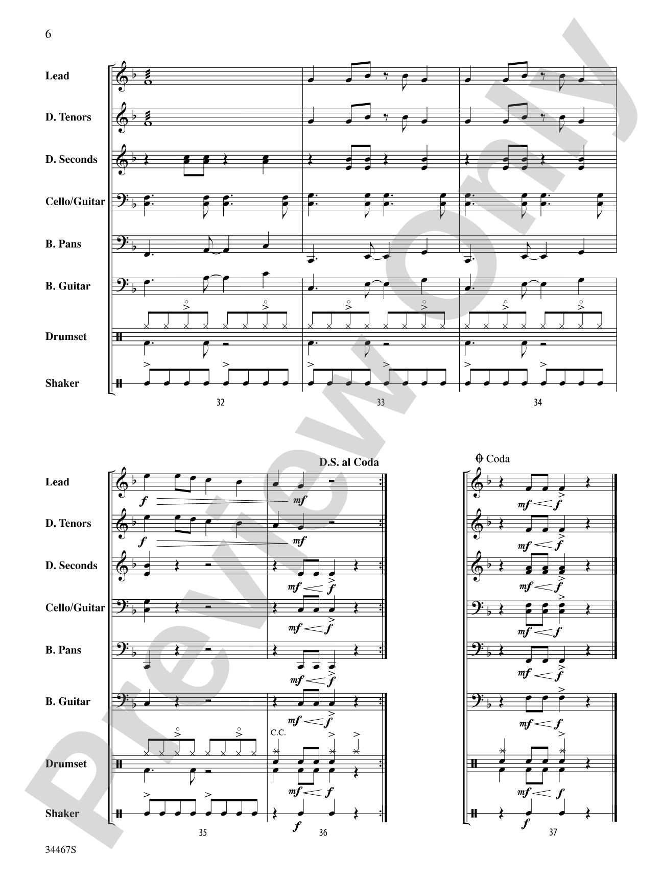 Trinidad Blue Basin: Steel Drum Conductor Score & Parts