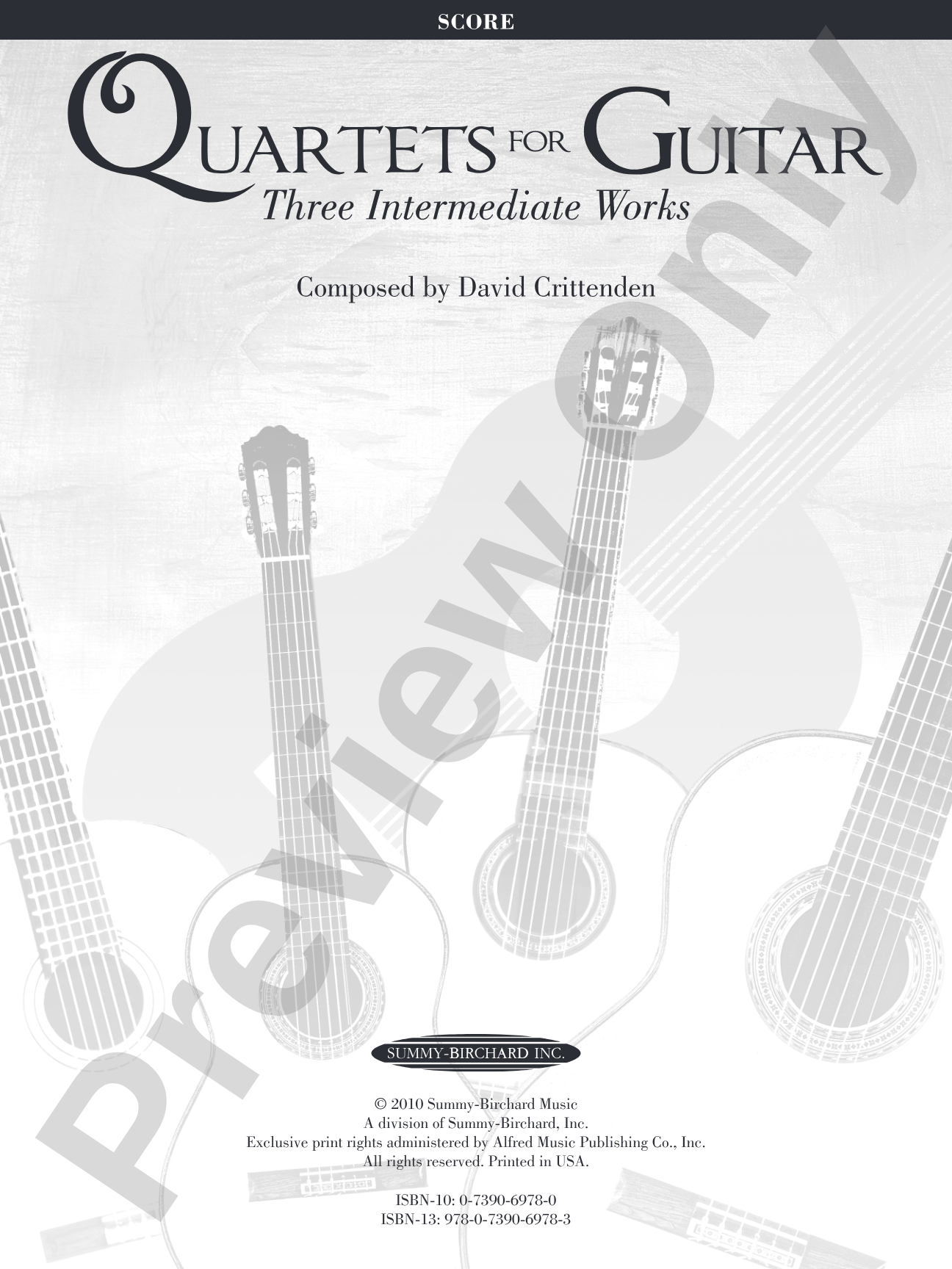 Quartets for Guitar: Three Intermediate Works: Guitar Book