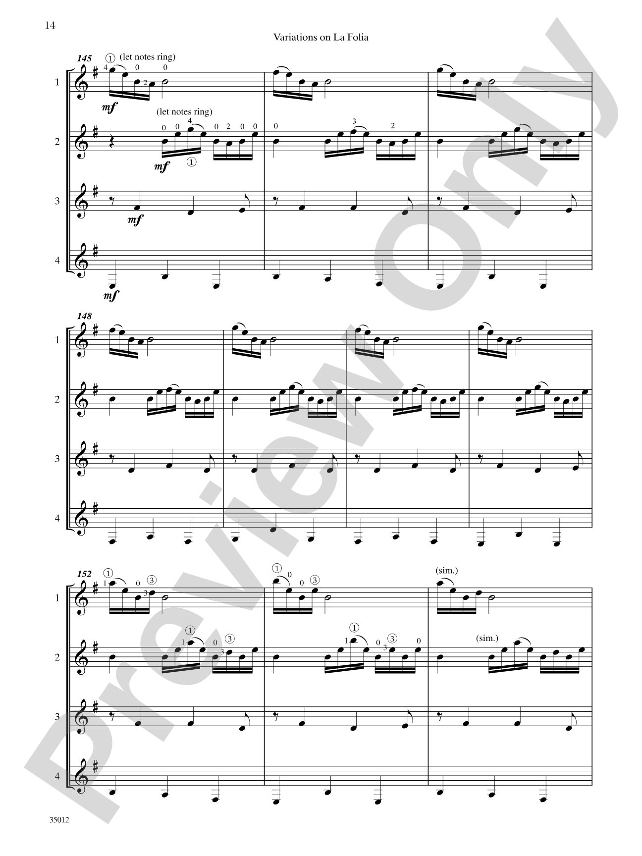 Quartets for Guitar: Three Intermediate Works: Guitar Book