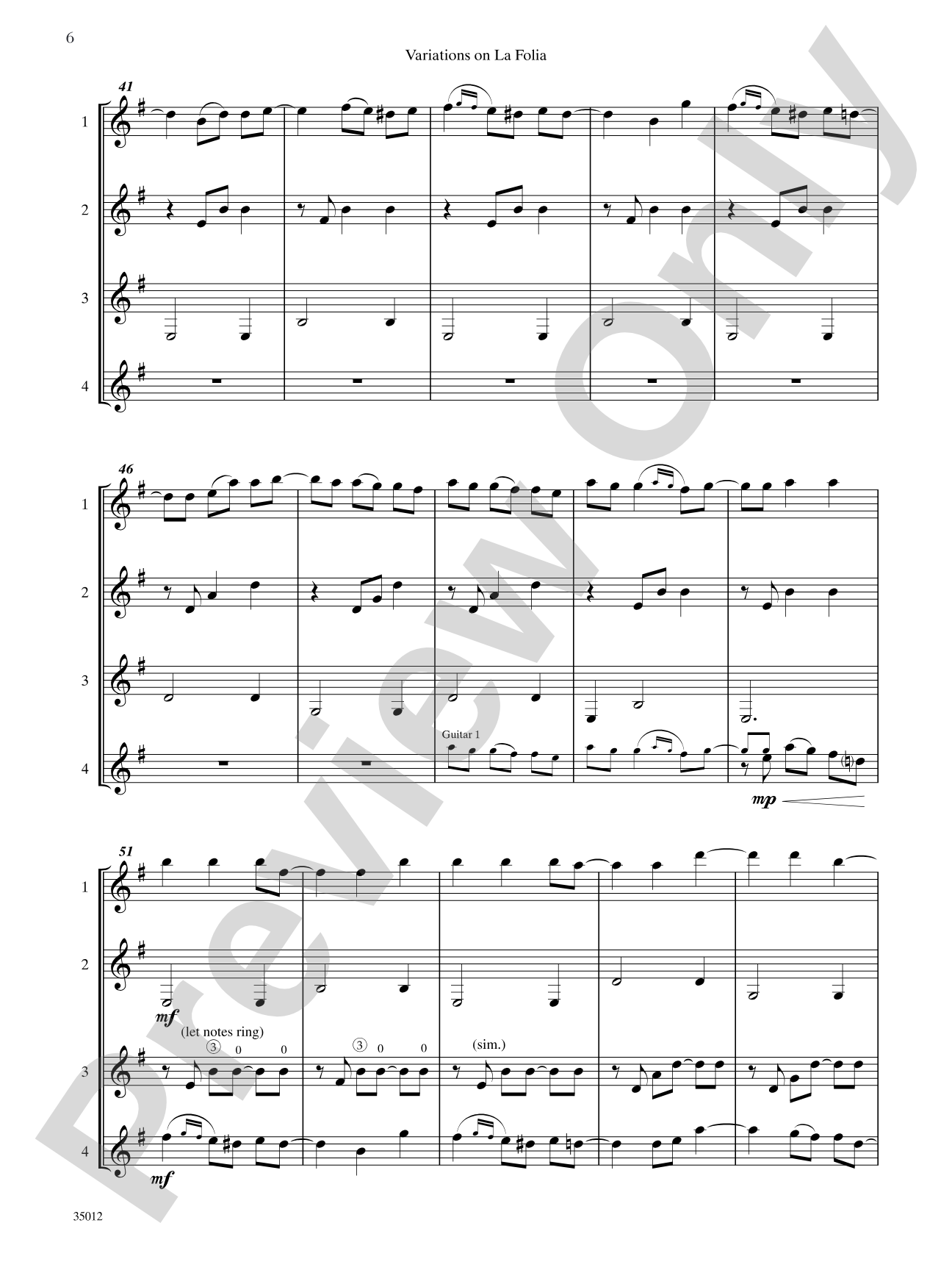 Quartets for Guitar: Three Intermediate Works: Guitar Book